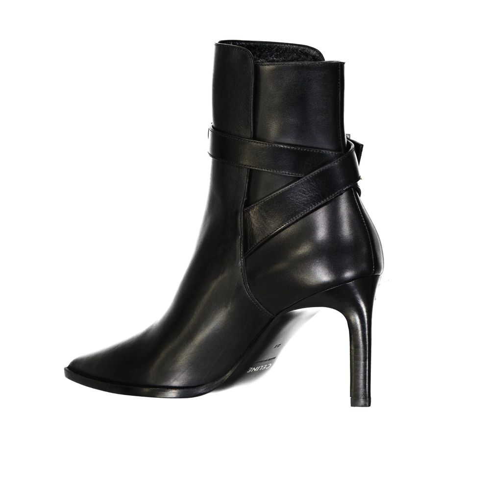 Black Calfskin High Heel Boots