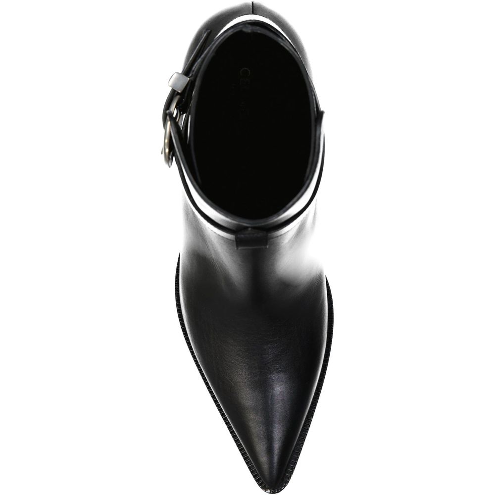 Black Calfskin High Heel Boots