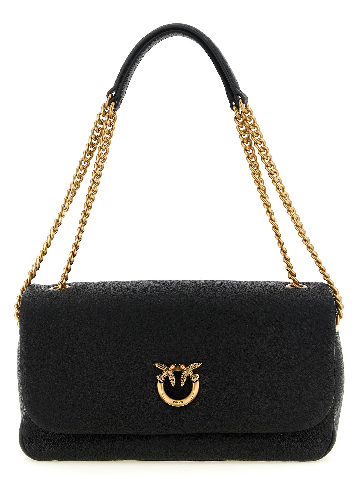 Black Lamb Leather Shoulder Bag