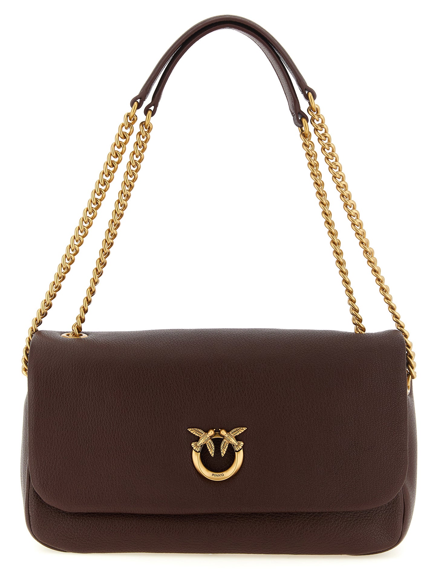 Brown Lamb Leather Shoulder Bag