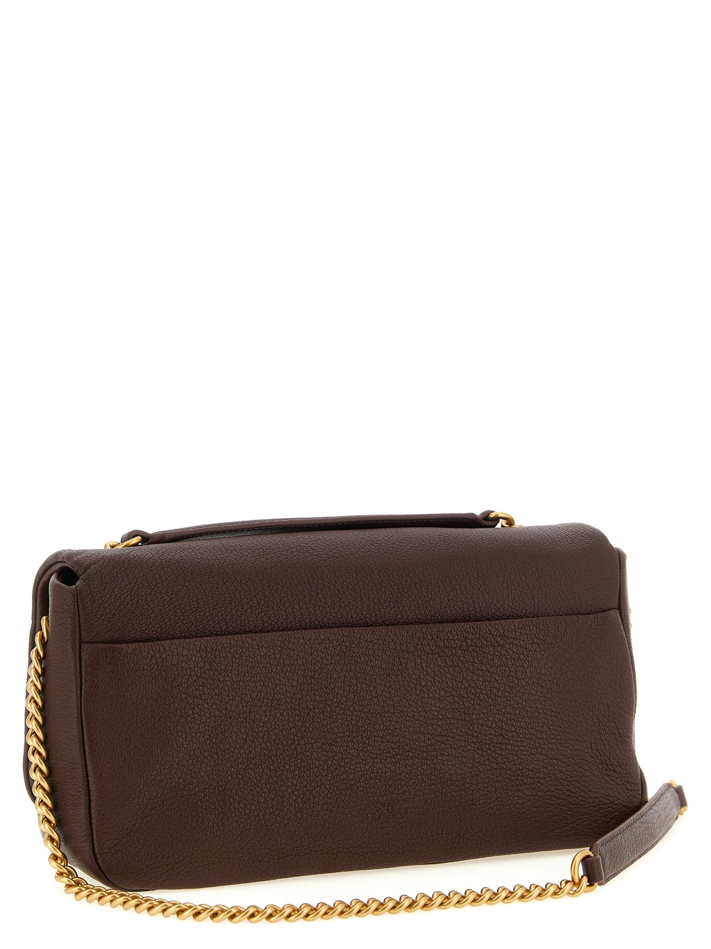 Brown Lamb Leather Shoulder Bag
