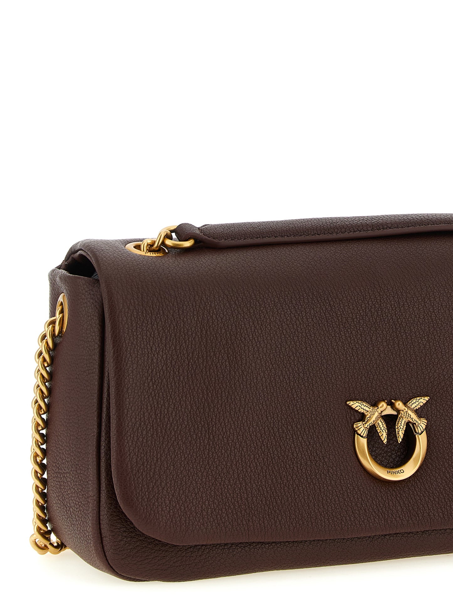 Brown Lamb Leather Shoulder Bag