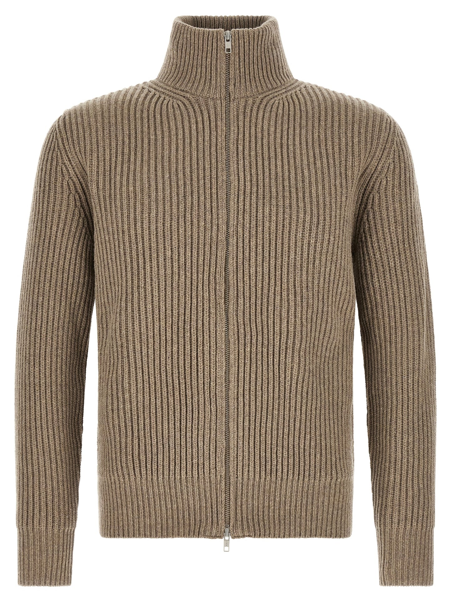 Beige Wool Full-Length Jacket