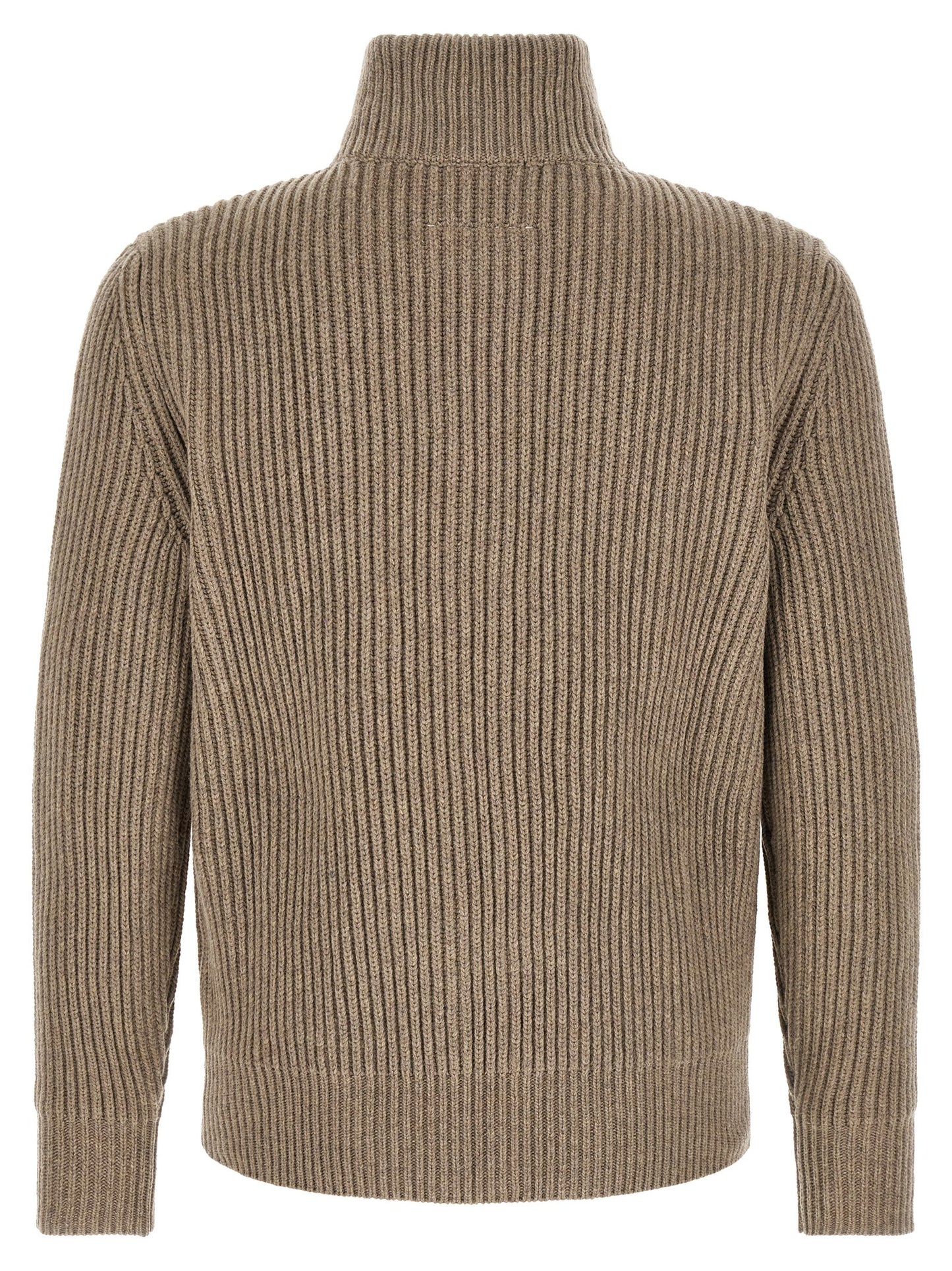 Beige Wool Full-Length Jacket
