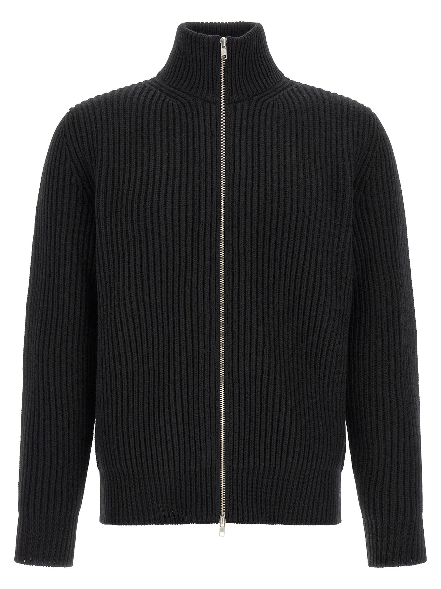Black Wool Full-Length Jacket