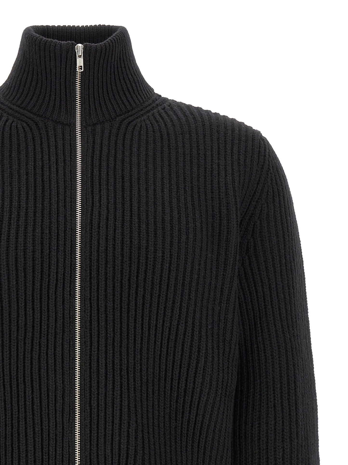 Black Wool Full-Length Jacket