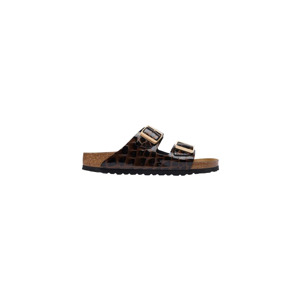 Black Leather Flat Sandals
