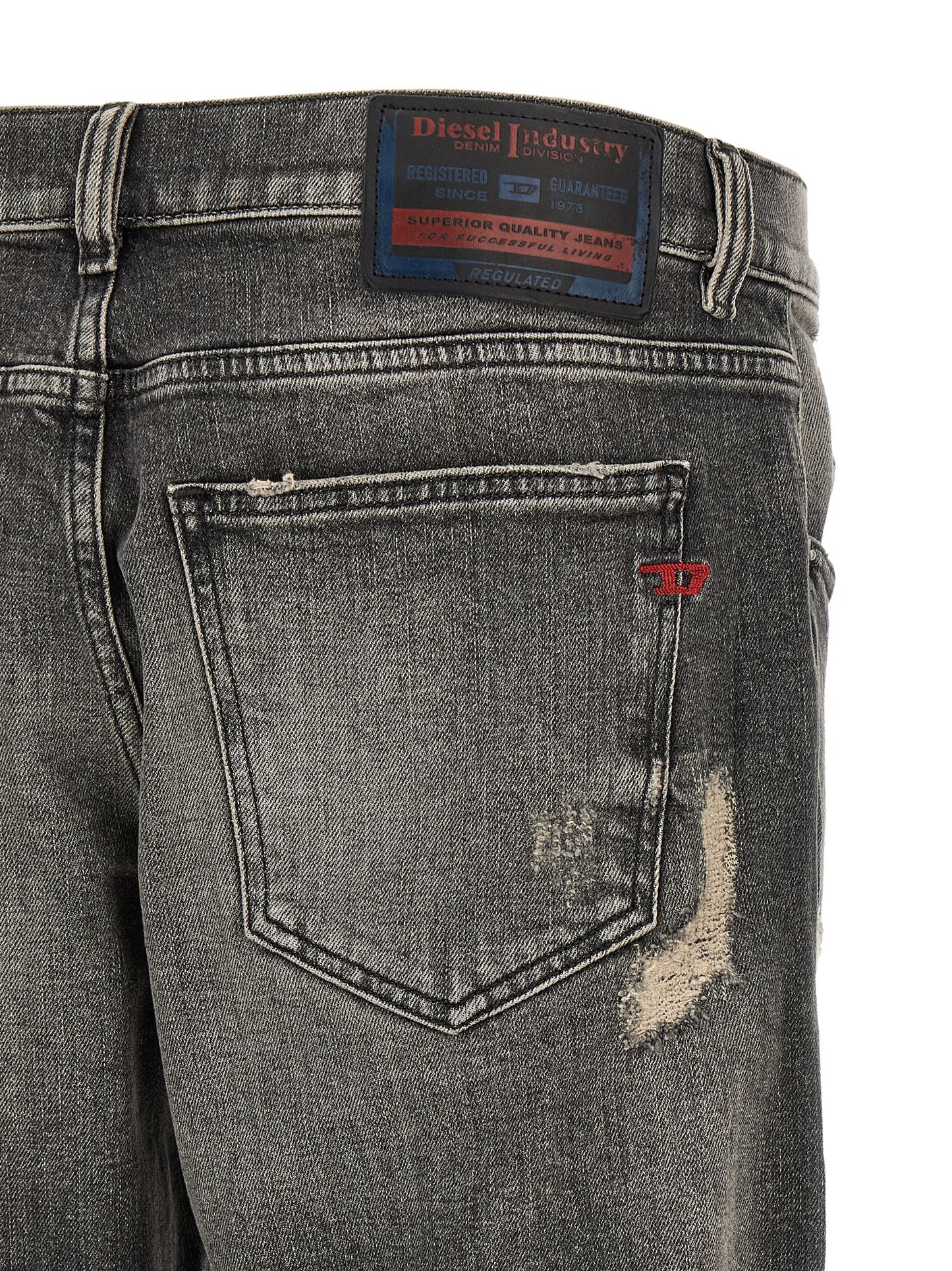 Gray Cotton Skinny Jeans