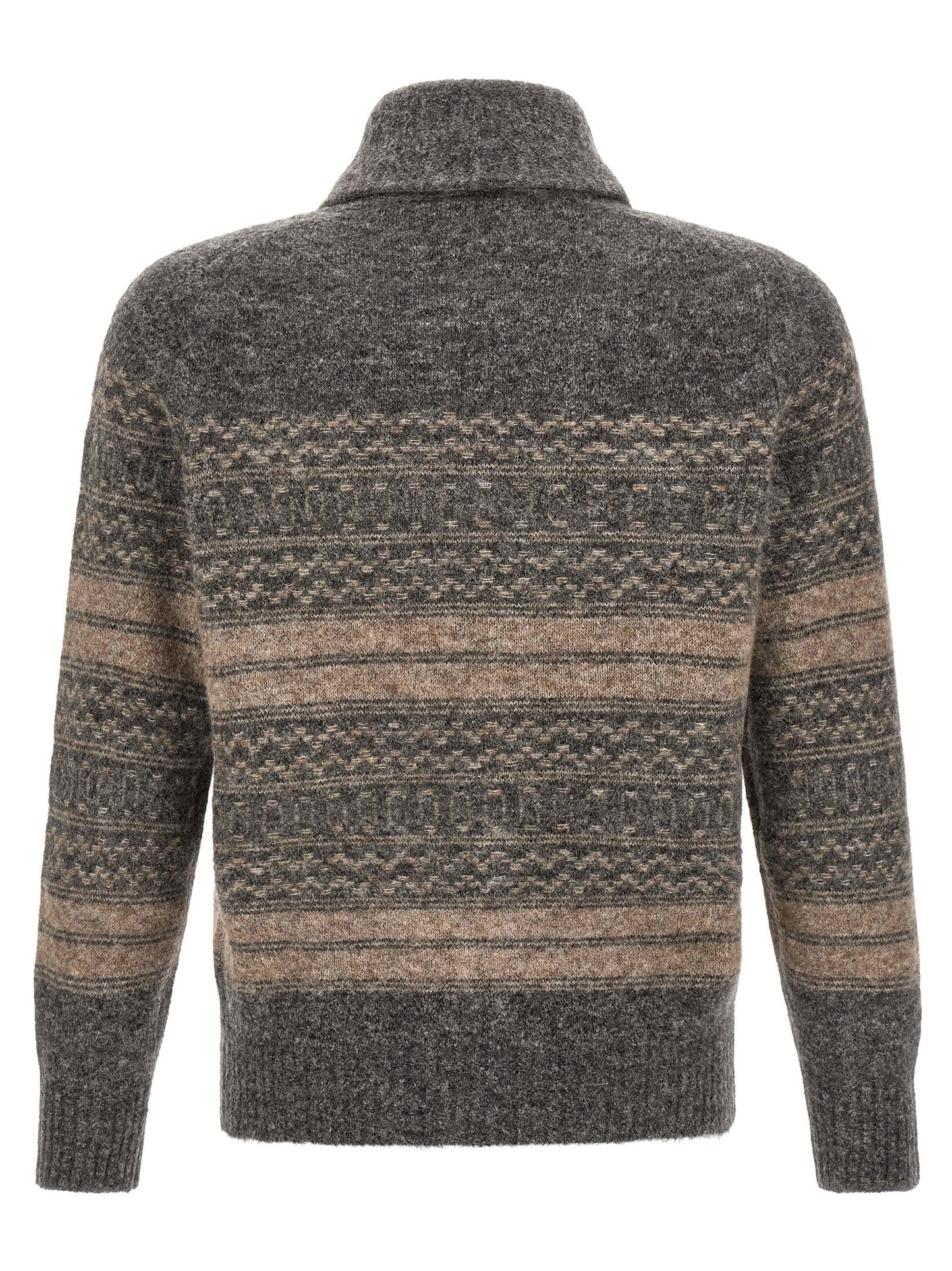 Gray Alpaca Leather Cardigan