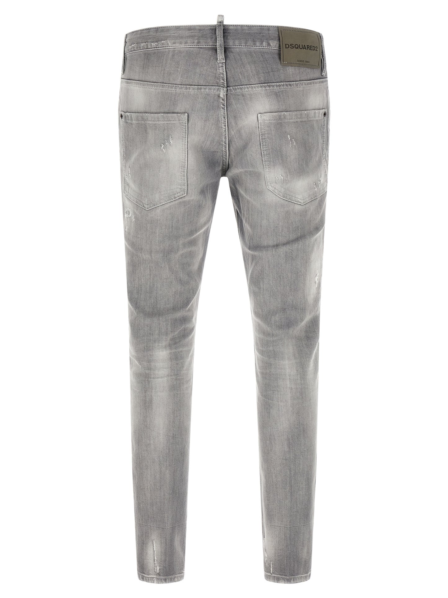 Gray Cotton Tapered Jeans