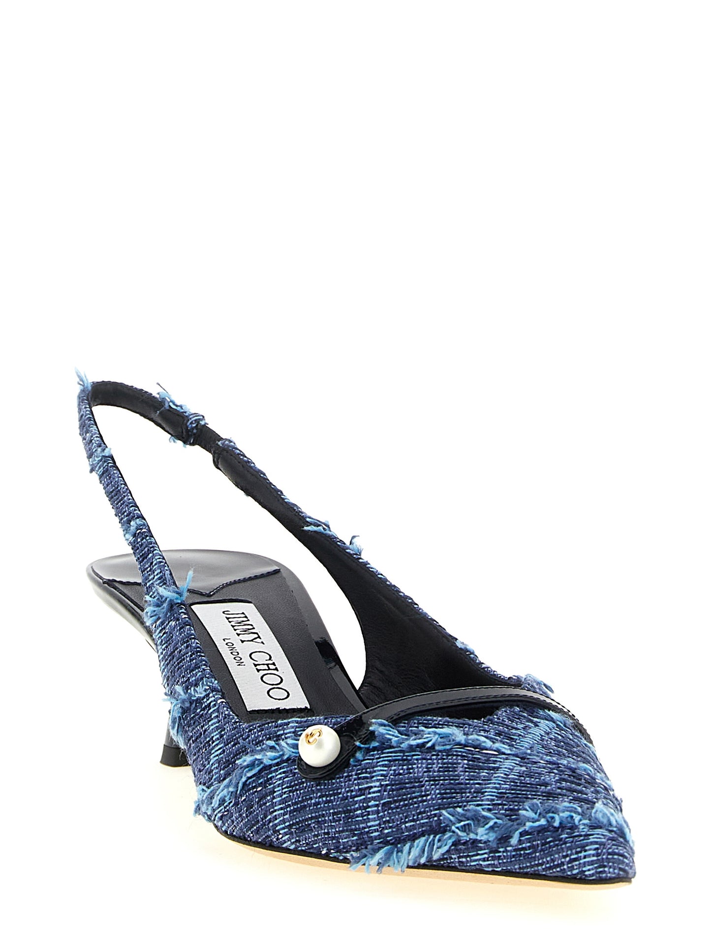 Multicolor Tencel Mid Heel Pumps