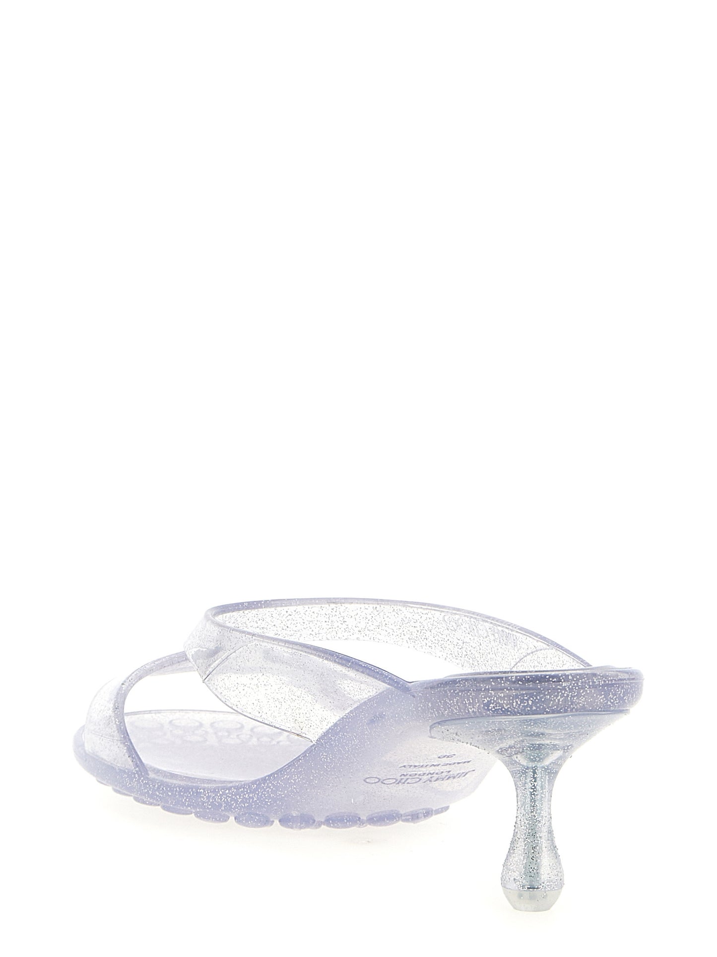 Silver Rubber Flat Sandals