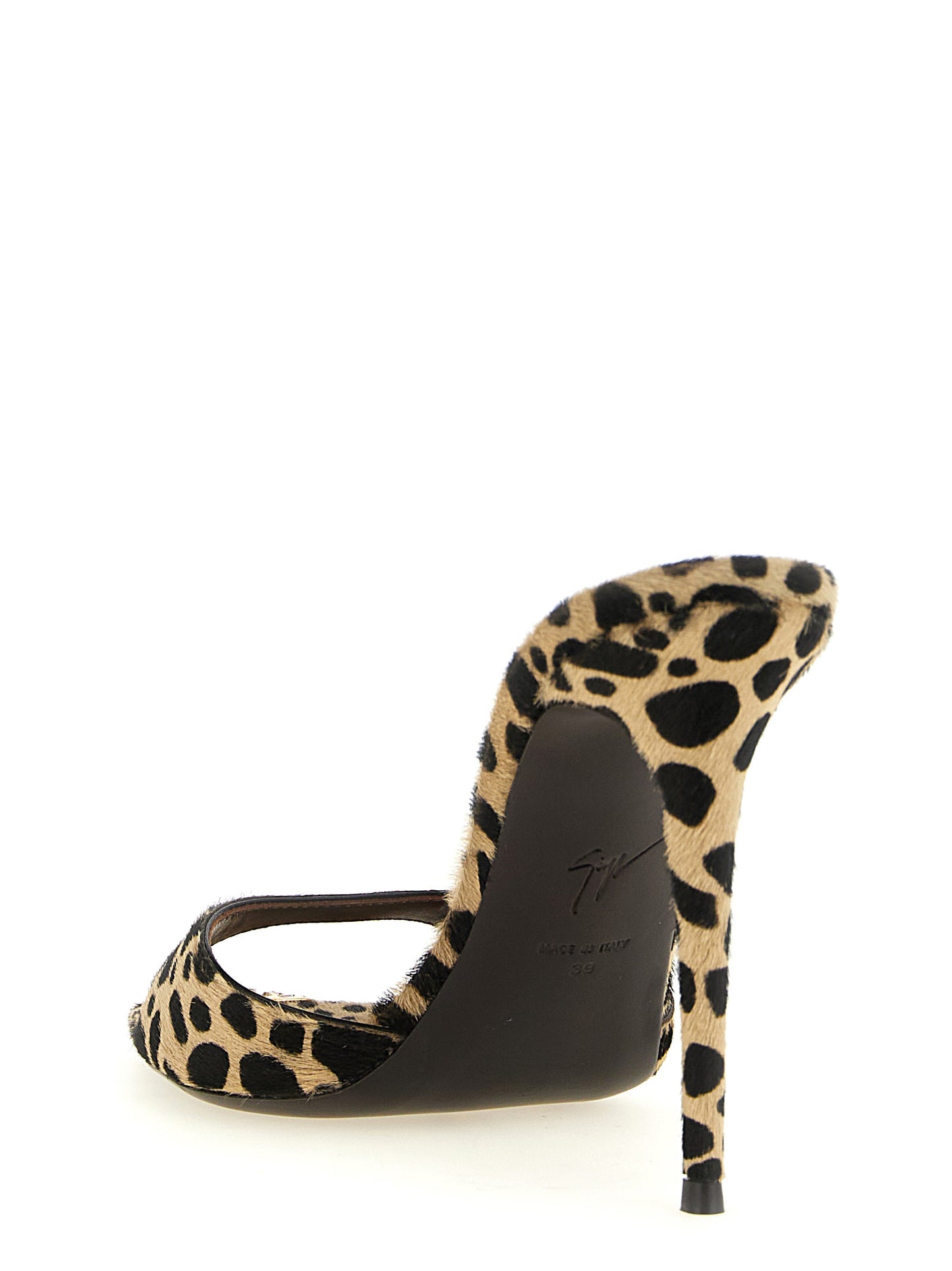 Multicolor Calfskin Stiletto Heel Sandals