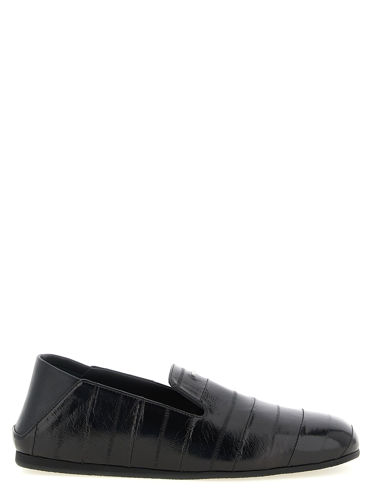 Black Leather Slip-On Loafers