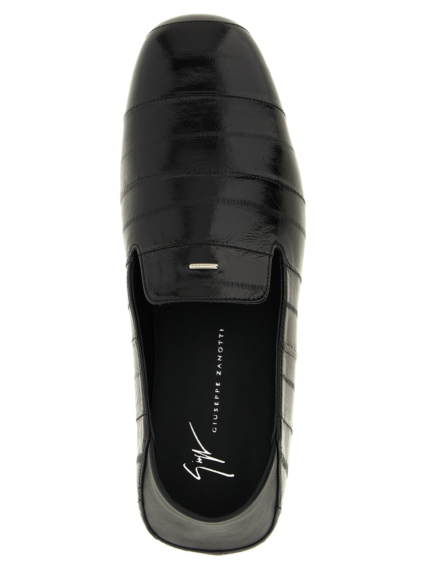 Black Leather Slip-On Loafers