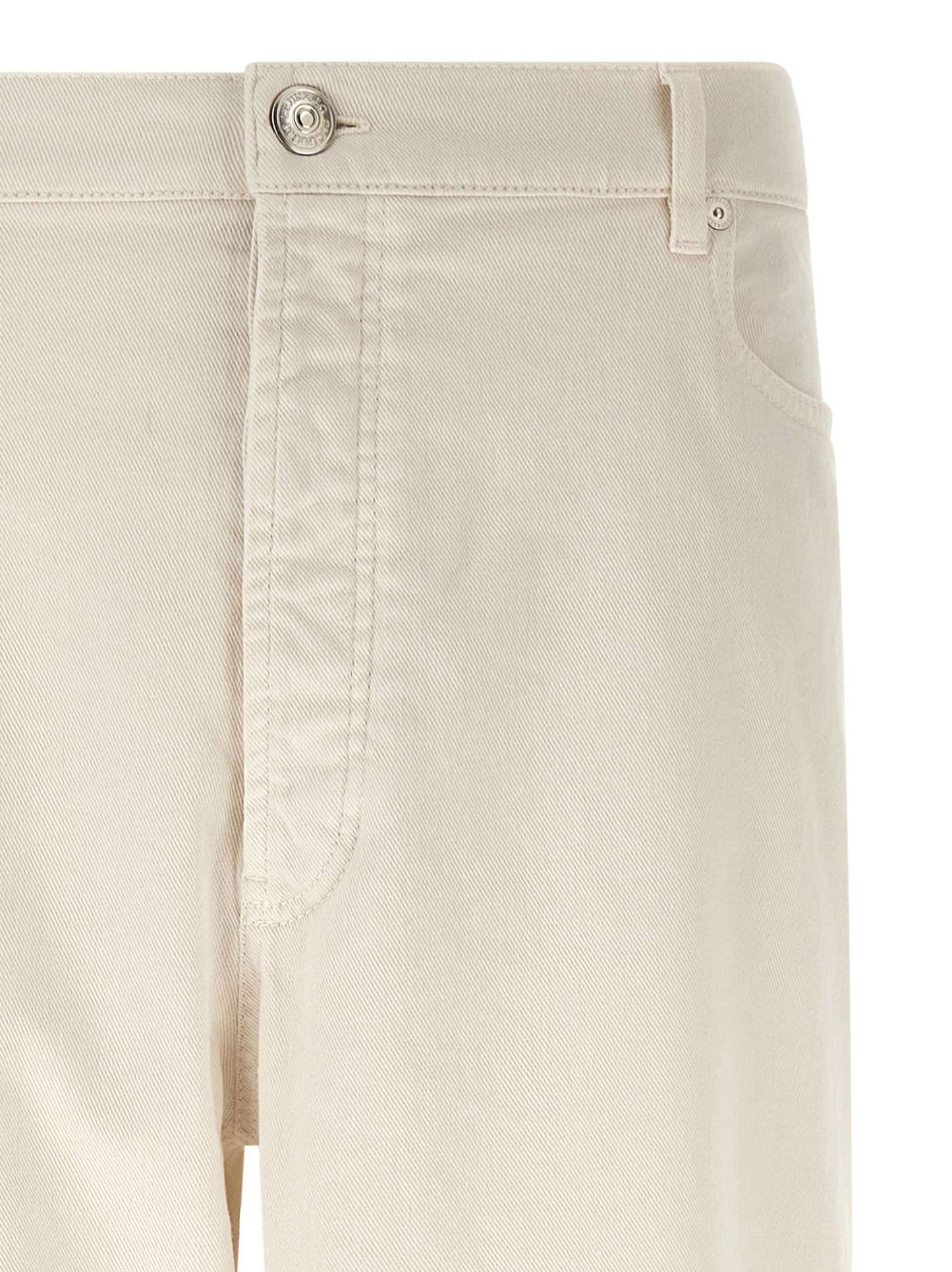 White Cotton Relaxed Fit Jeans