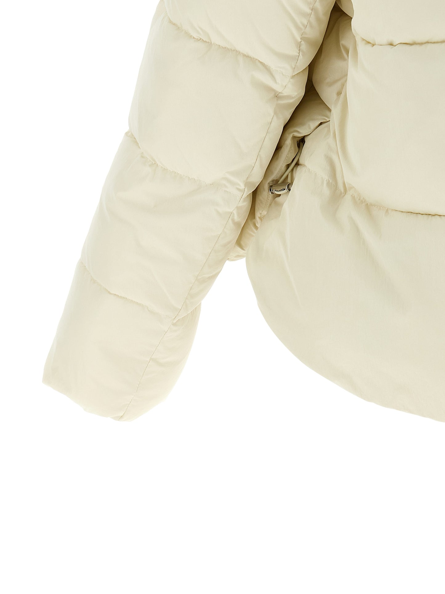 Beige Polyamide Full-Length Jacket