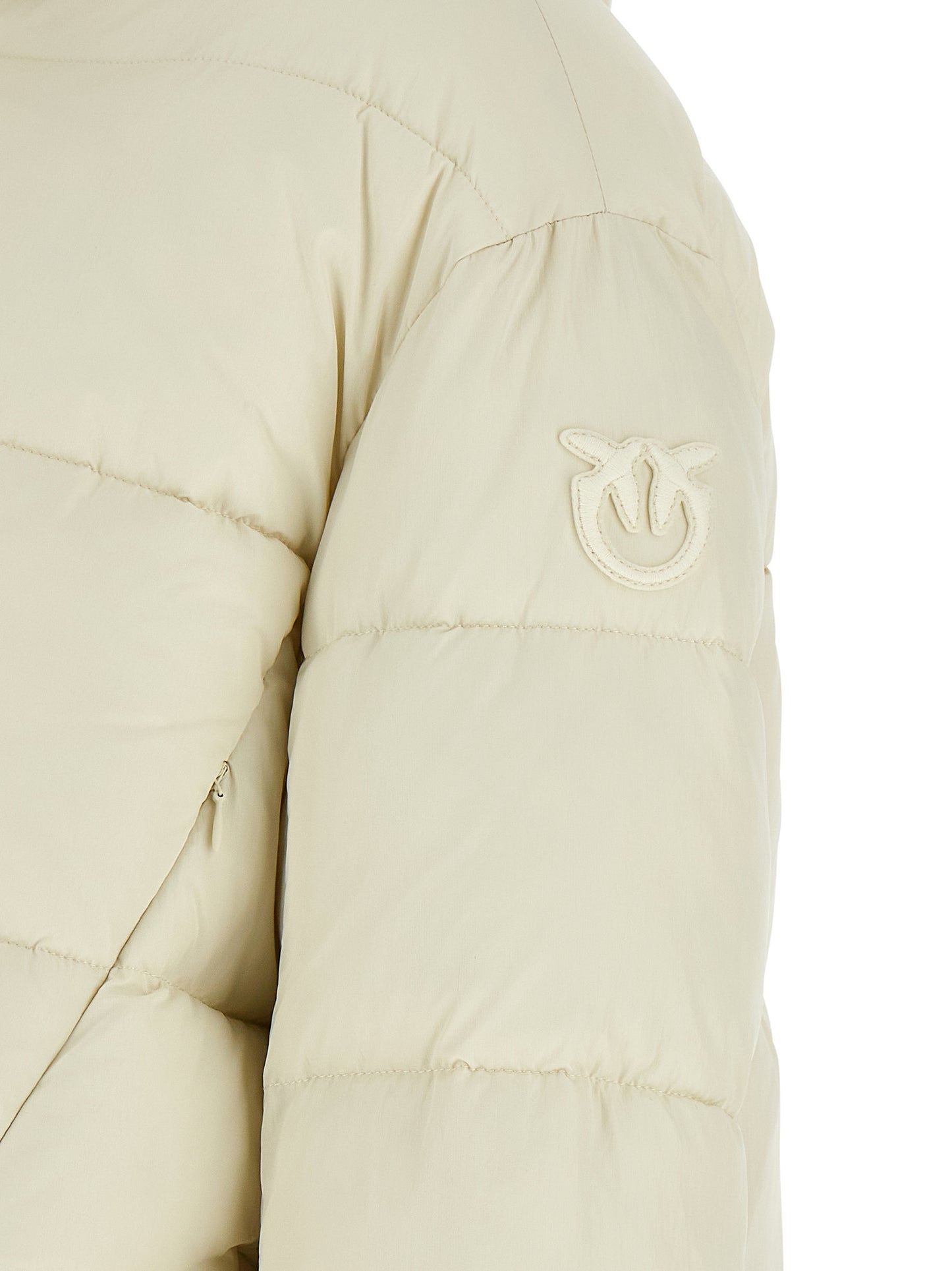 Beige Polyamide Full-Length Jacket