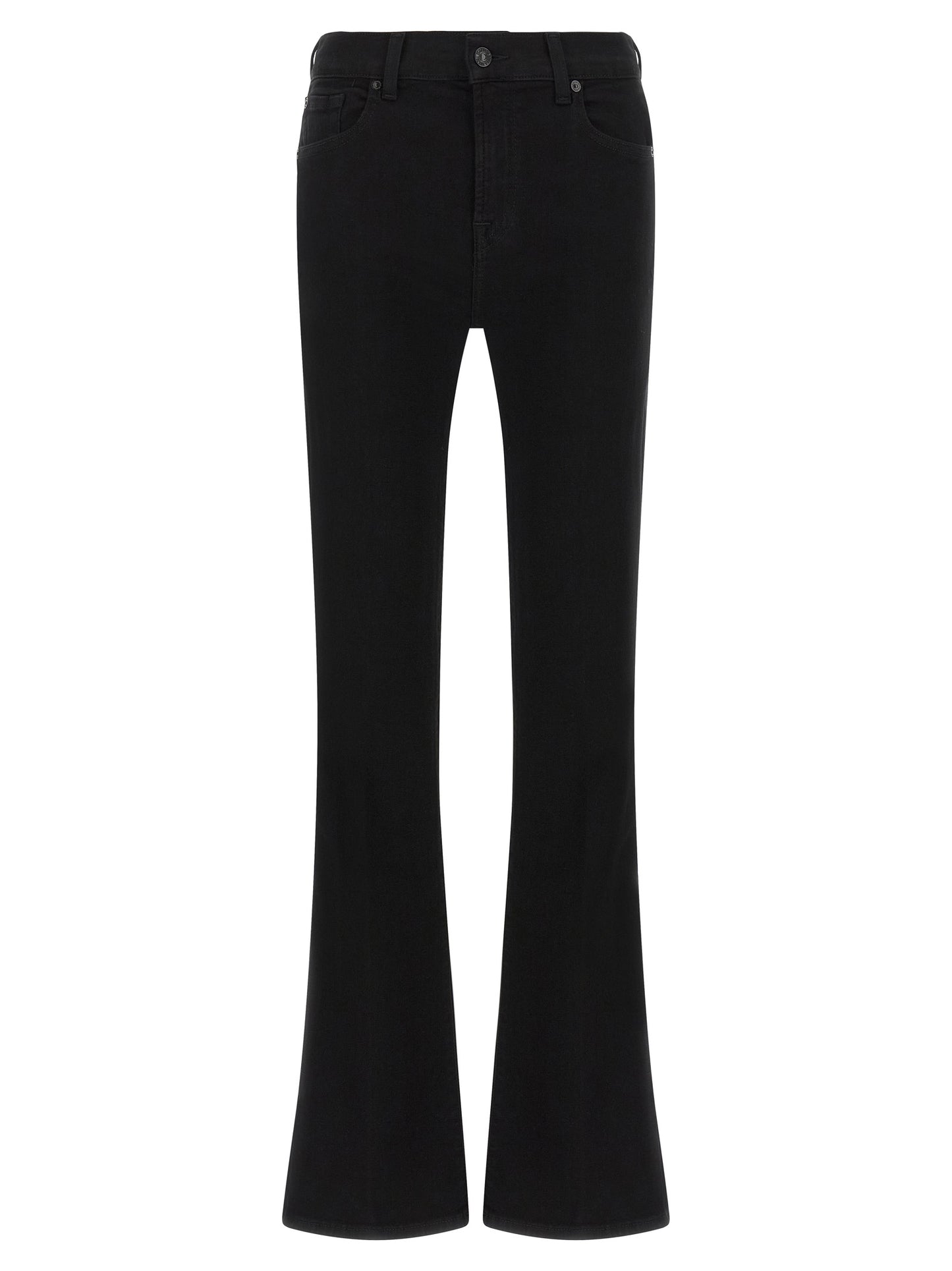 Black Cotton Bootcut Jeans