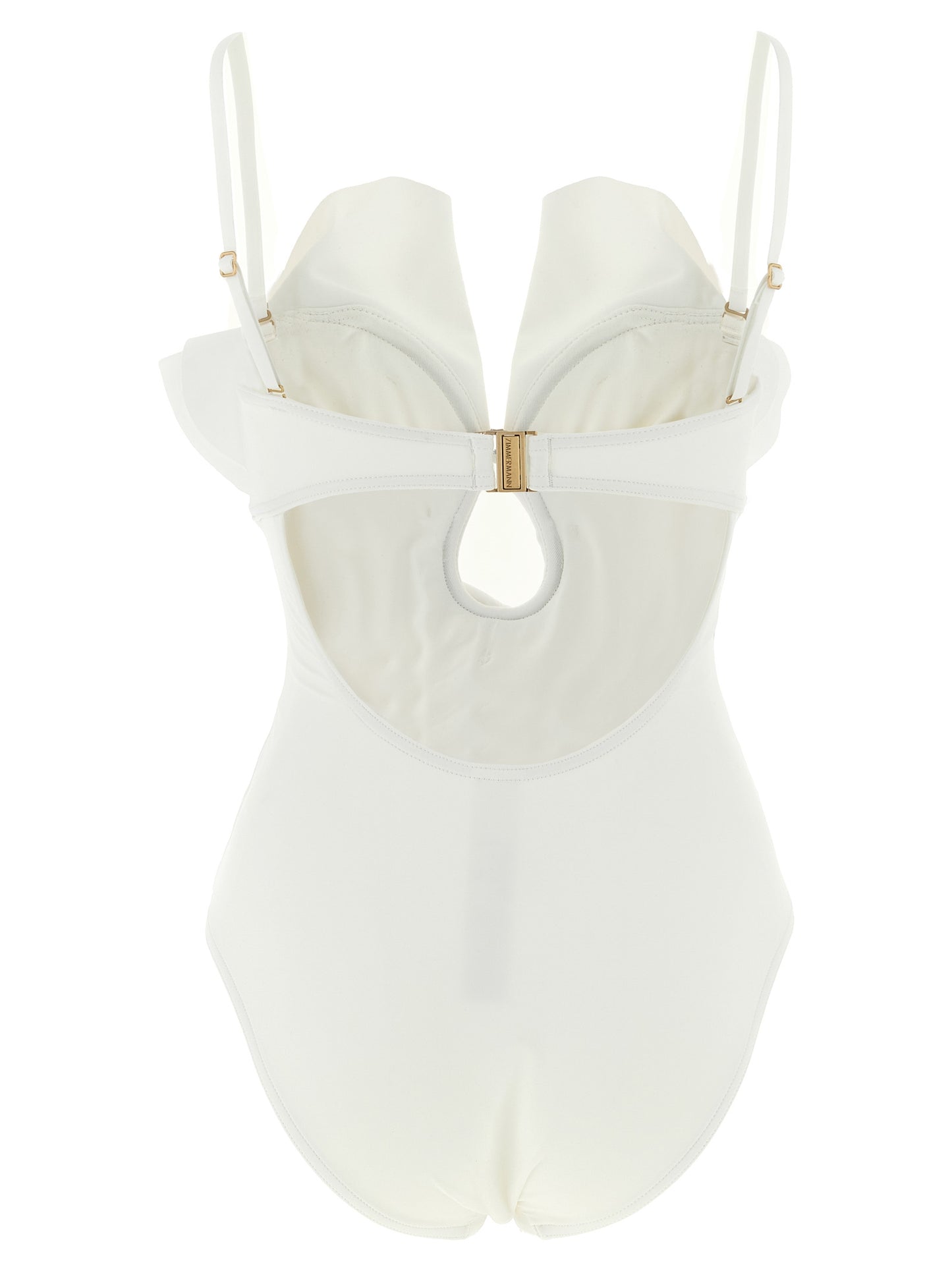 White Polyamide One-Piece Swimsuit