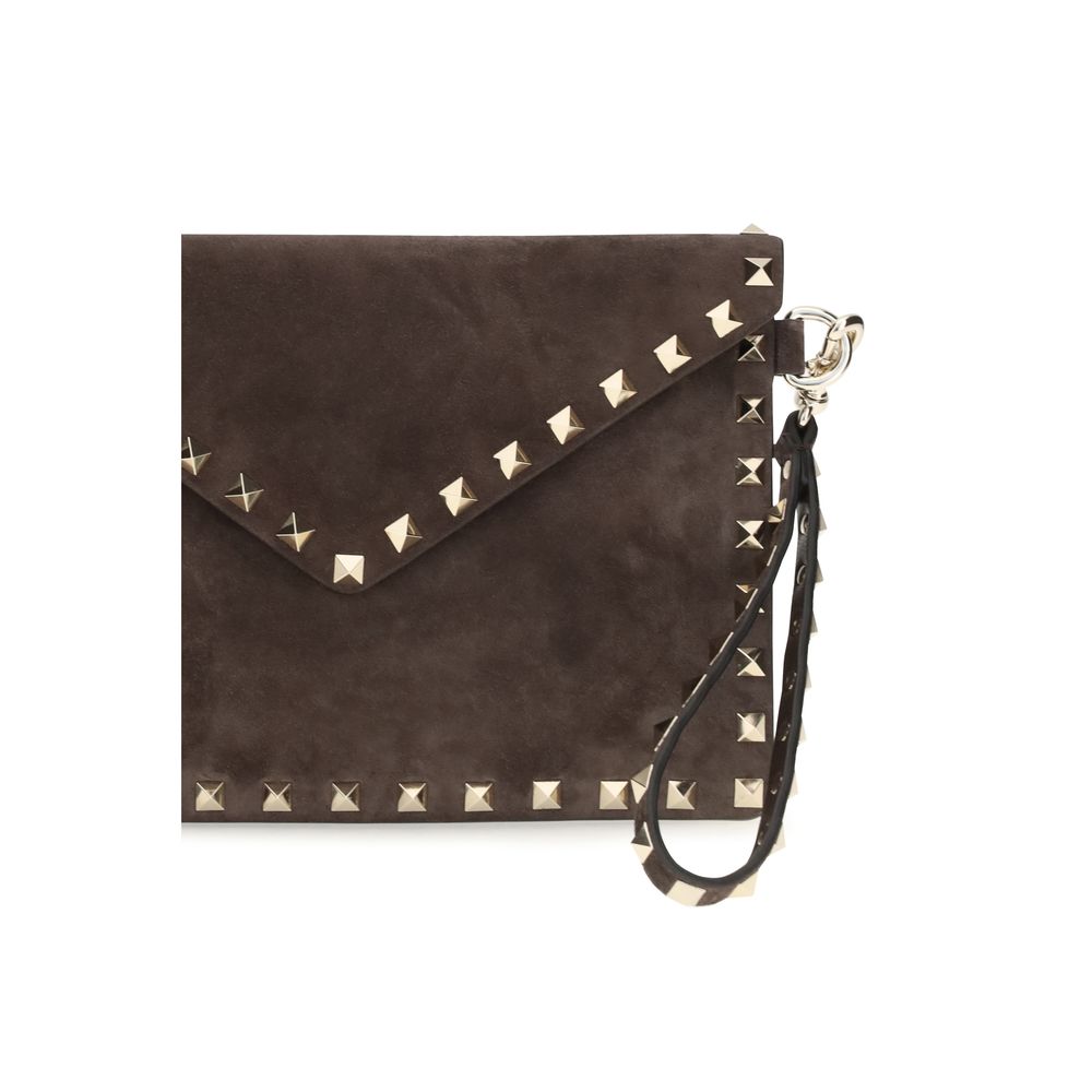 Brown Suede Leather Clutch Bag