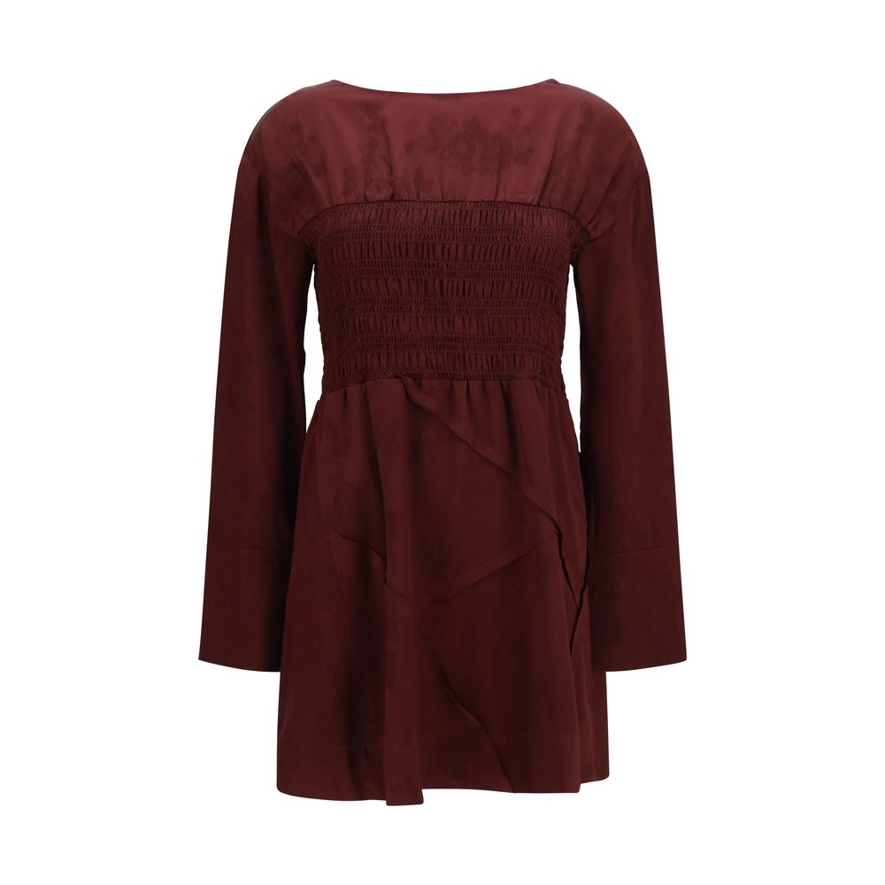 Bordeaux Acetate Casual Dress