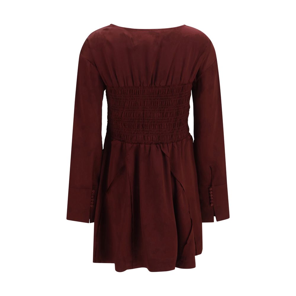 Bordeaux Acetate Casual Dress