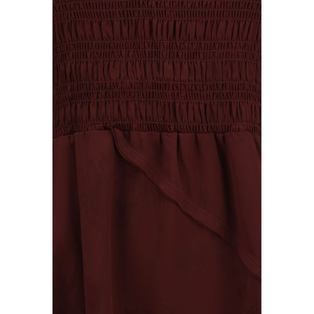 Bordeaux Acetate Casual Dress