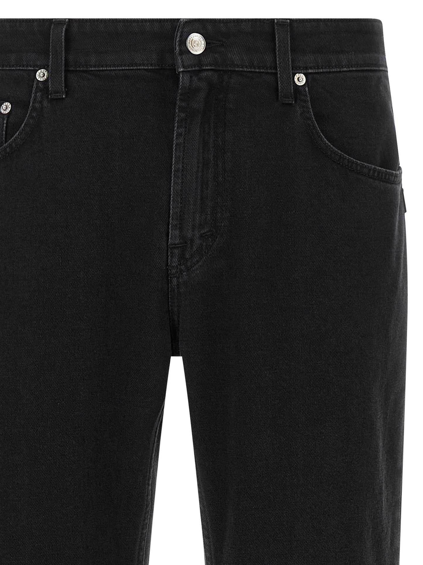 Black Cotton Cropped Jeans