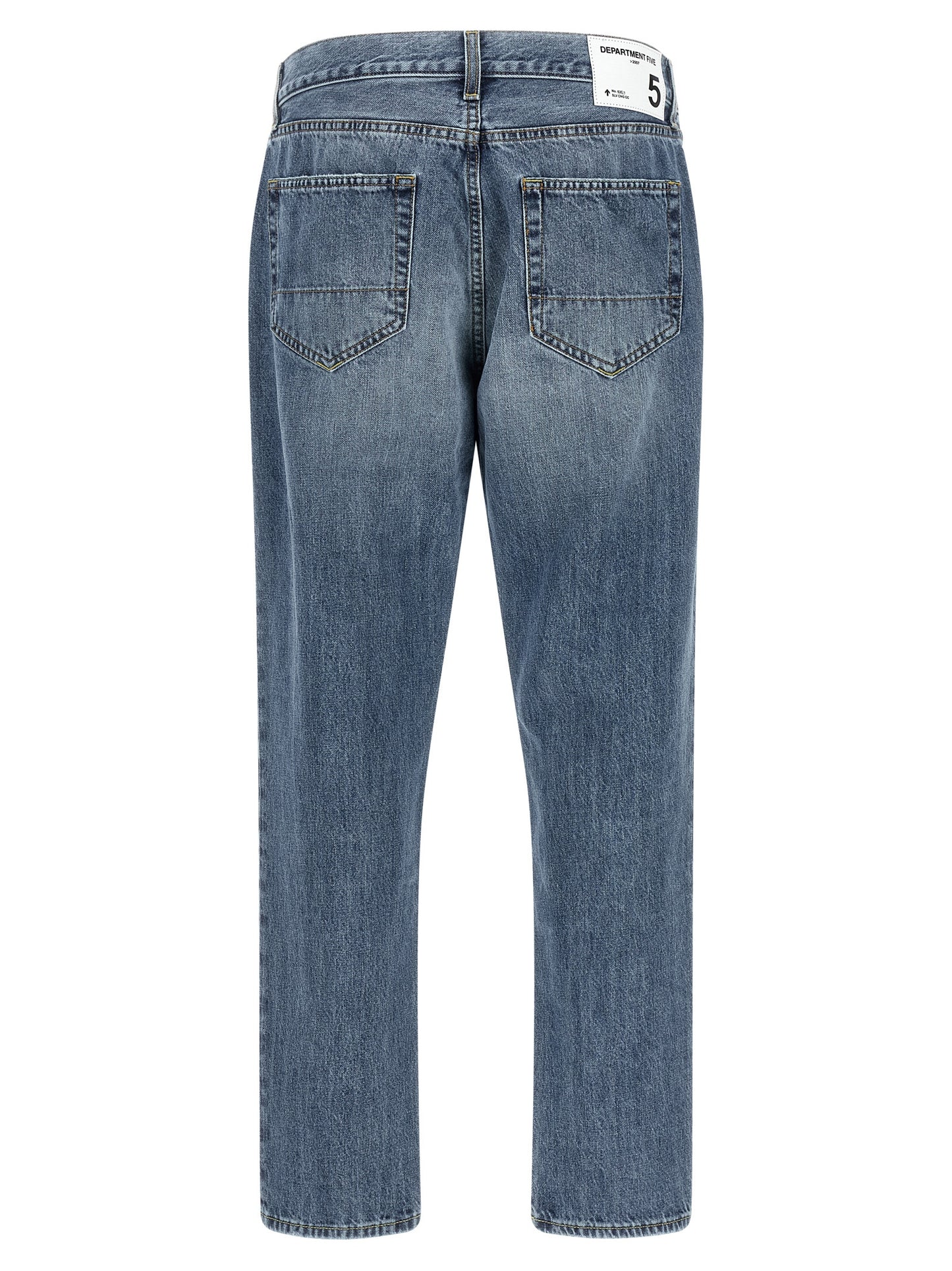 Blue Cotton Tapered Jeans