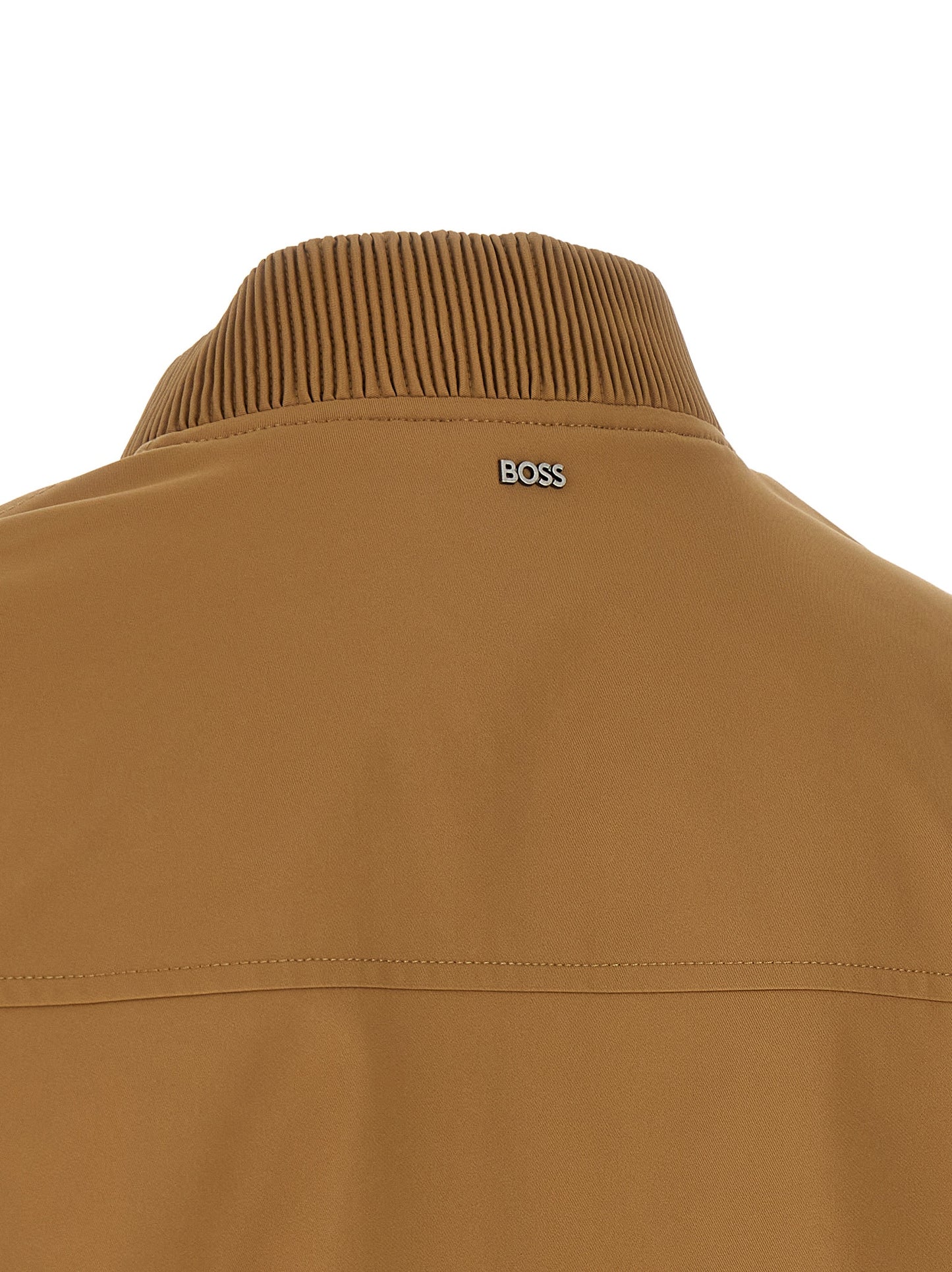 Beige Polyester Bomber