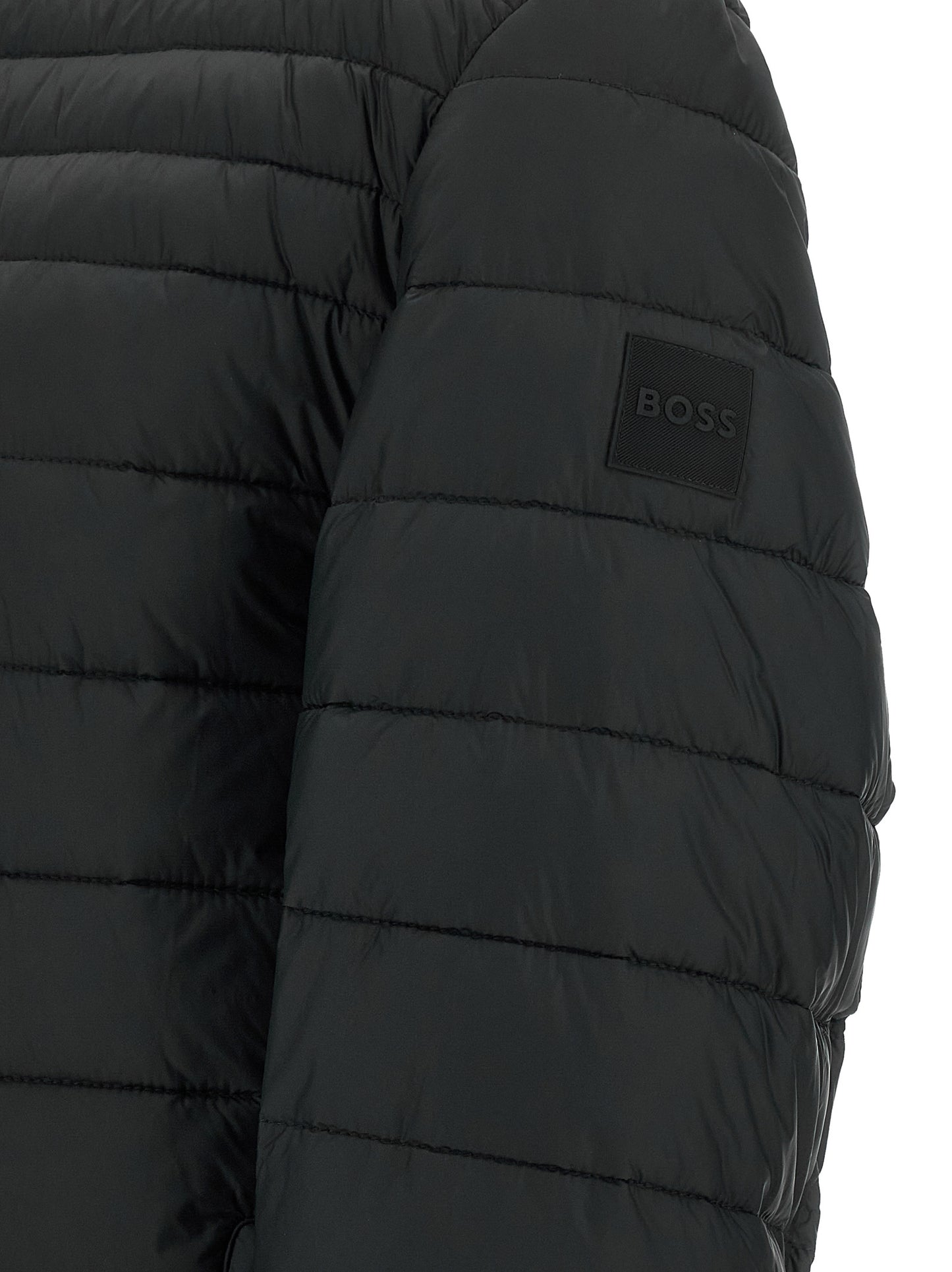 Black Recycled Polyamide Full-Length Jacket