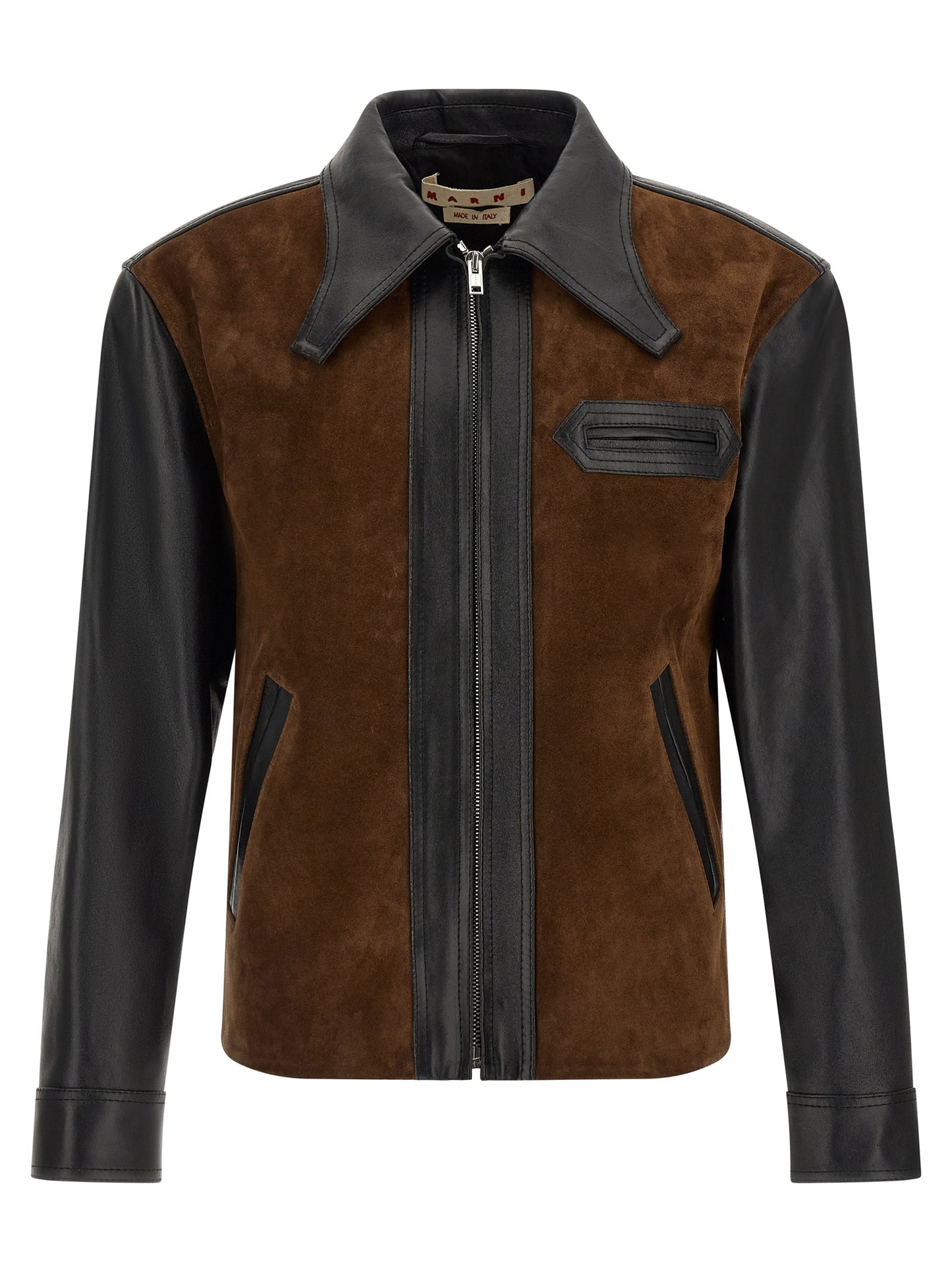 Multicolor Calfskin Leather Jacket