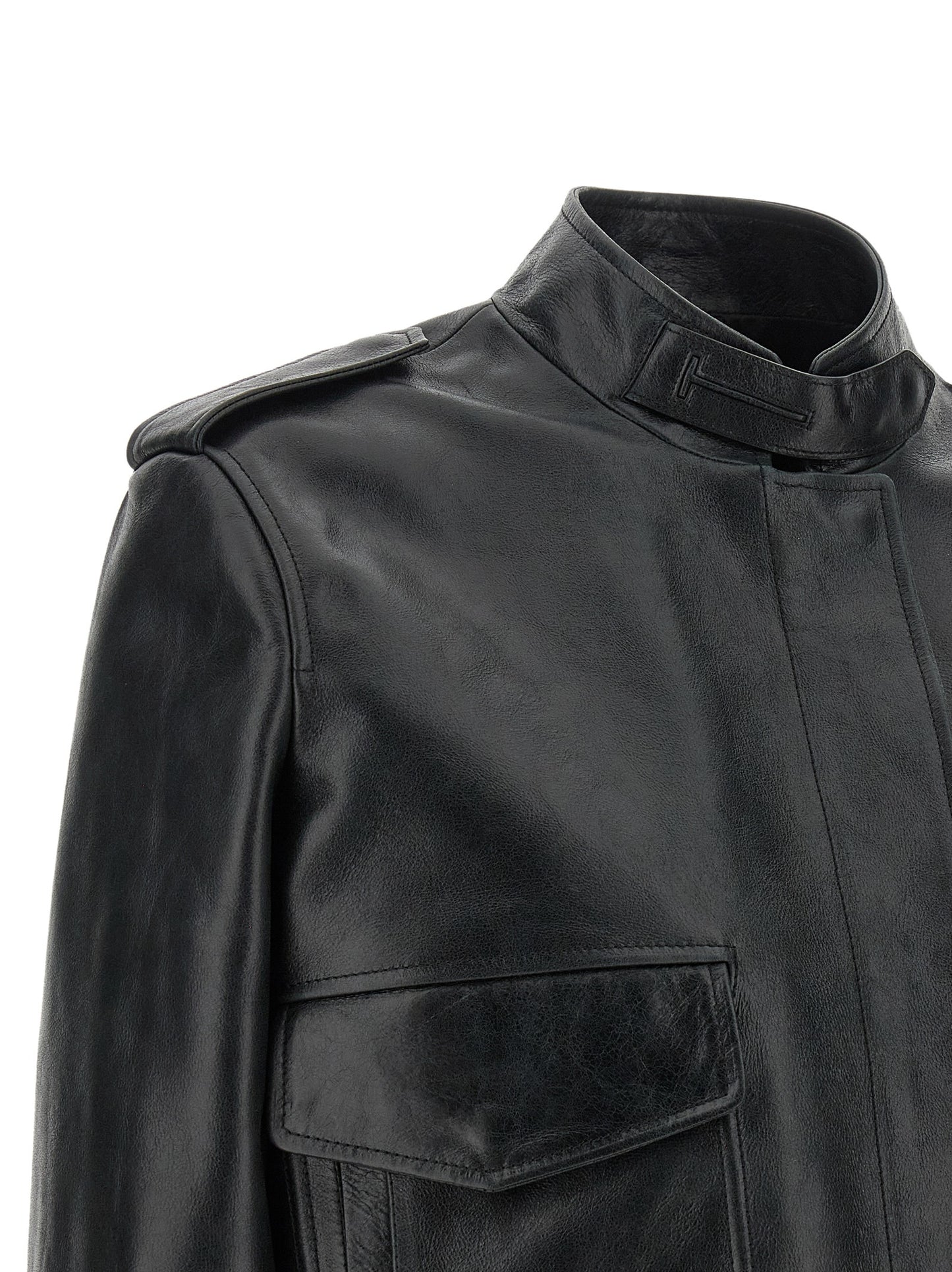 Black Lamb Leather Leather Jacket