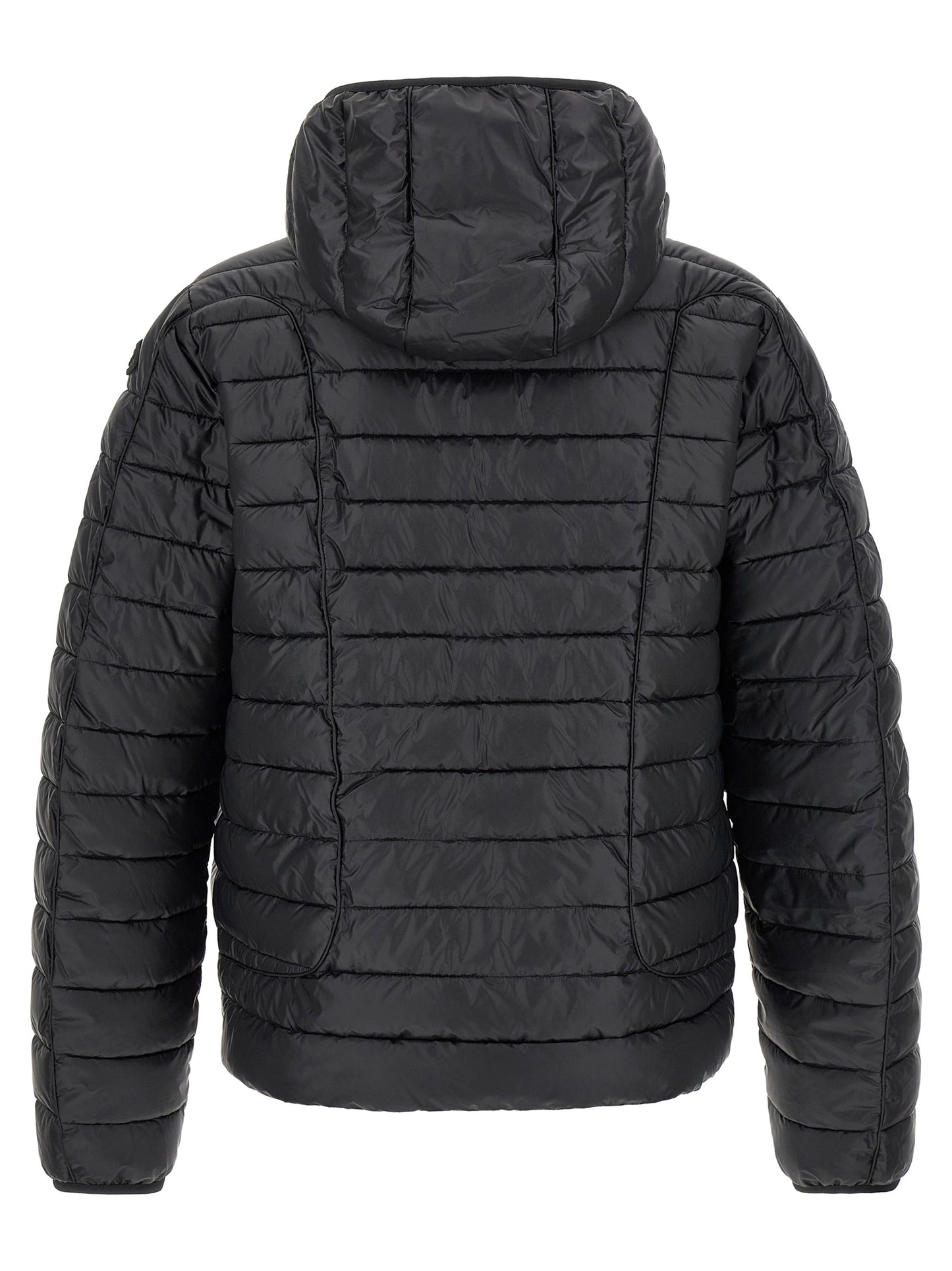 Black Polyester Full-Length Jacket