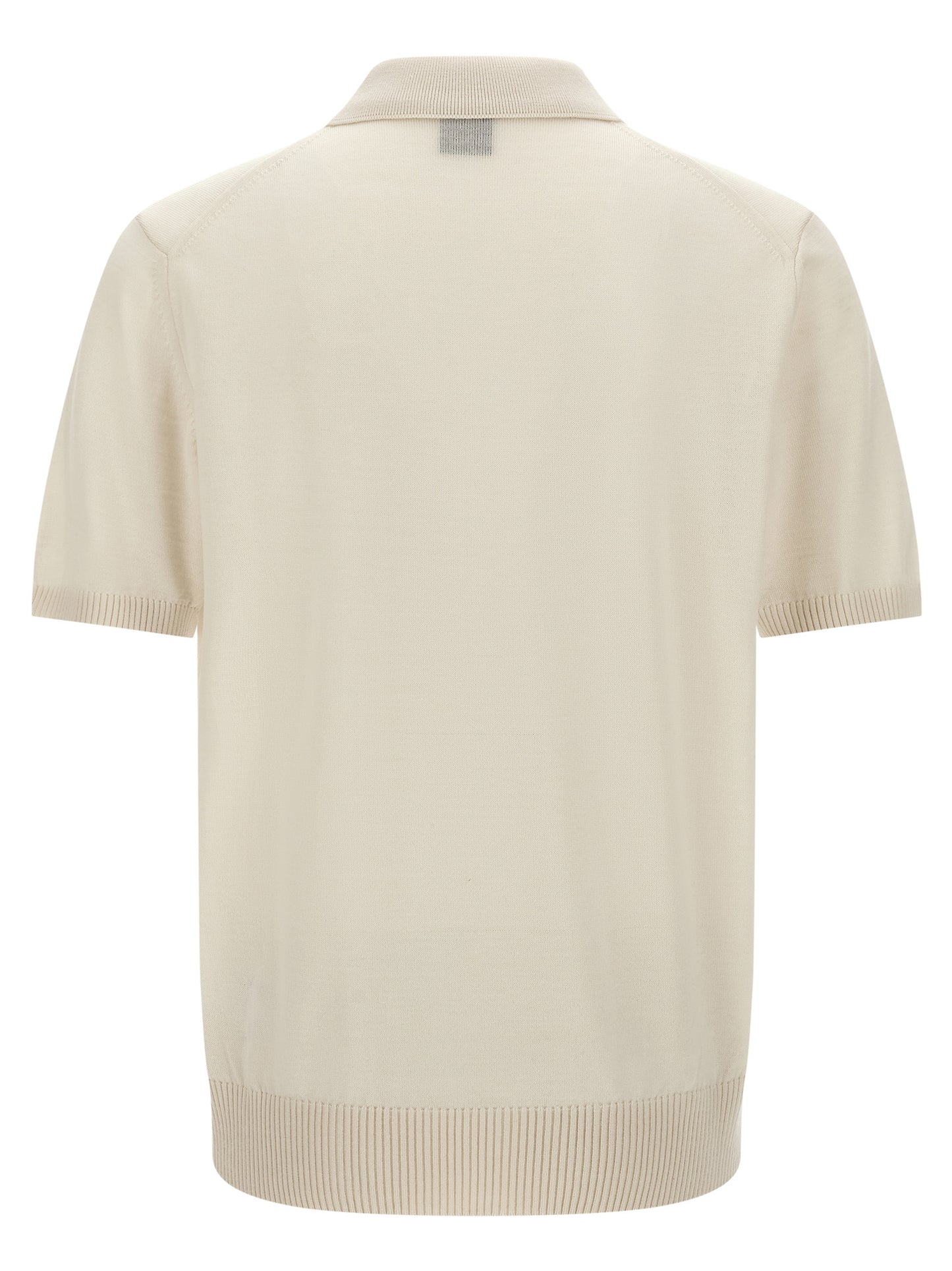 White Virgin Wool Polo Shirt
