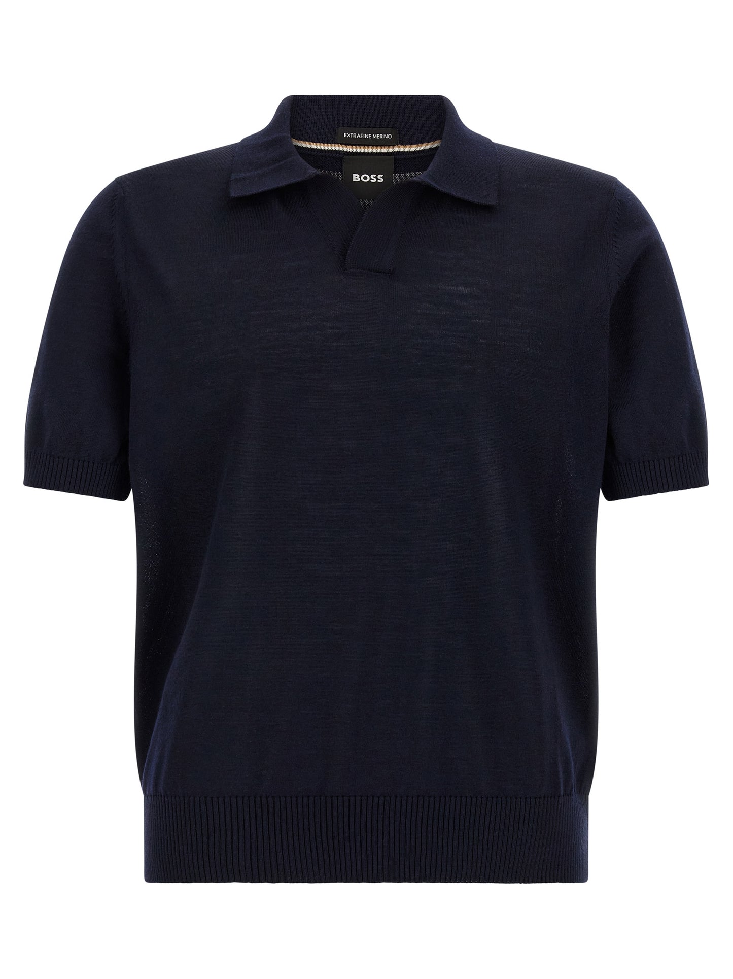 Blue Virgin Wool Polo Shirt