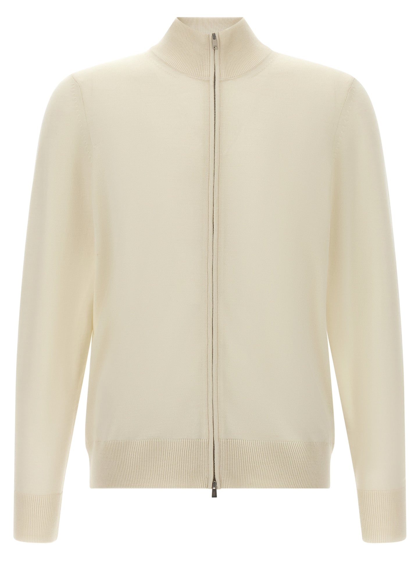 White Virgin Wool Cardigan