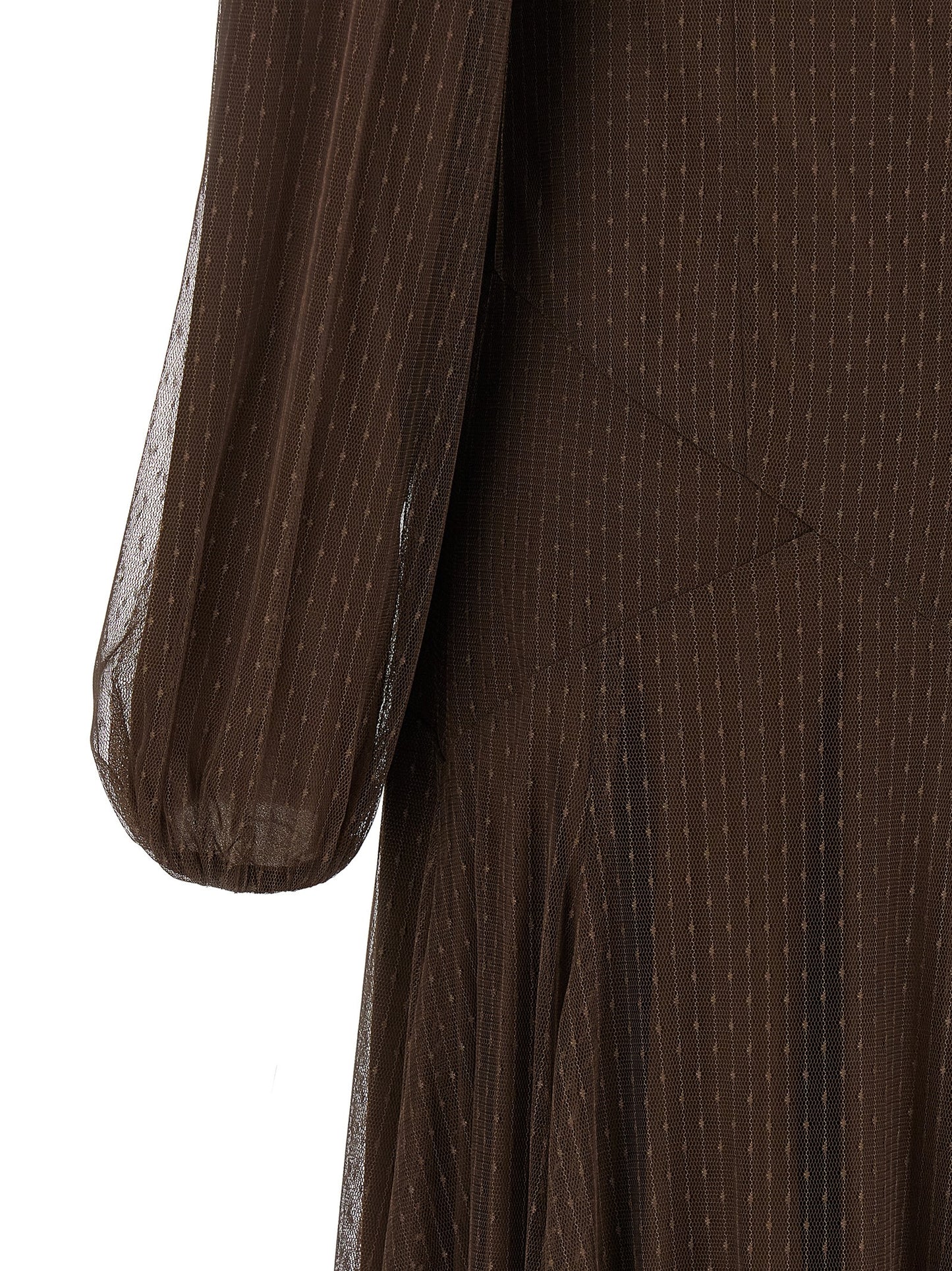 Brown Polyester Long Dress