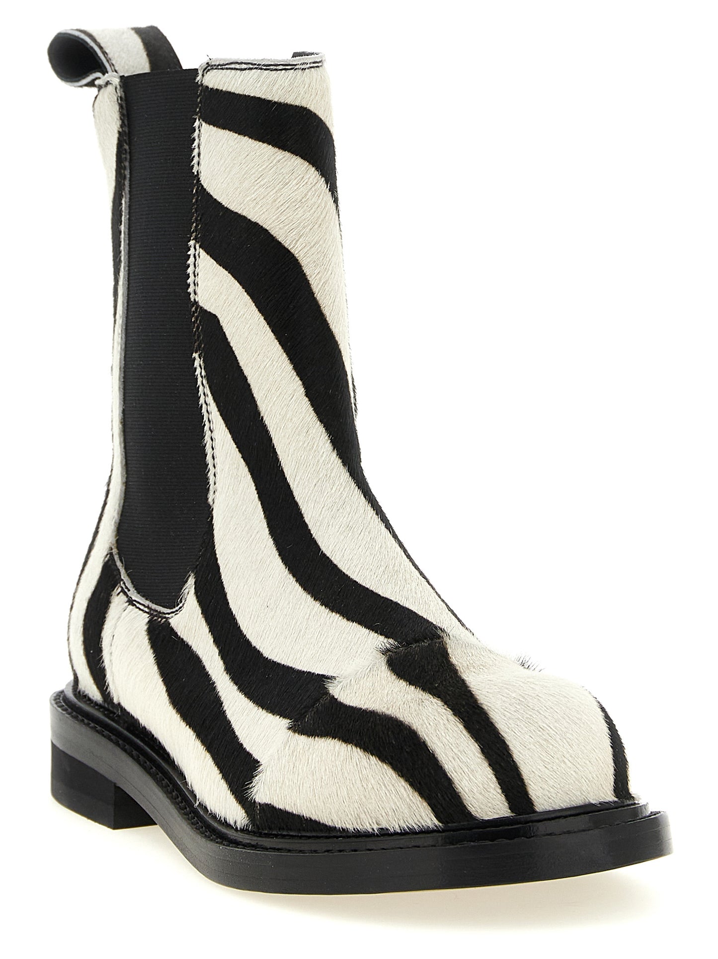 Bicolor Calfskin Ankle Boots
