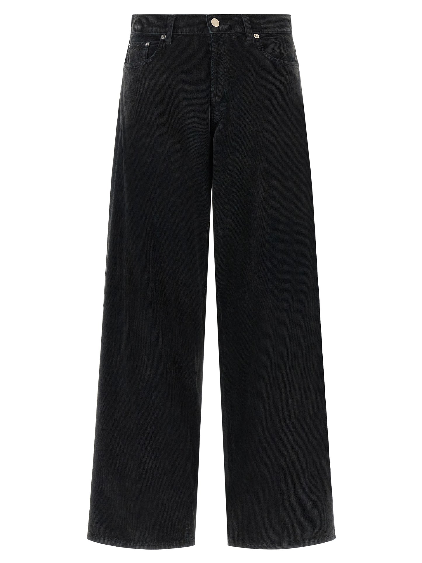 Black Cotton Flared Jeans
