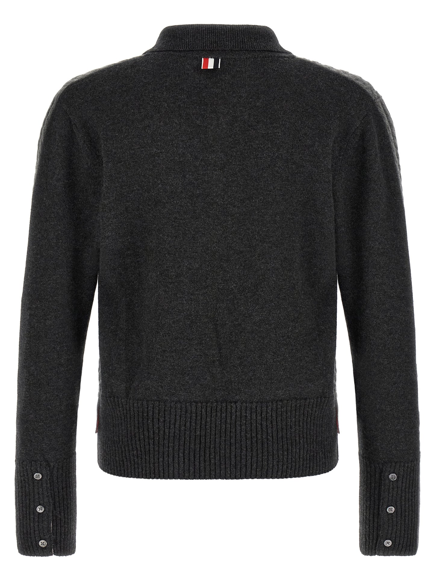 Gray Virgin Wool Polo Shirt