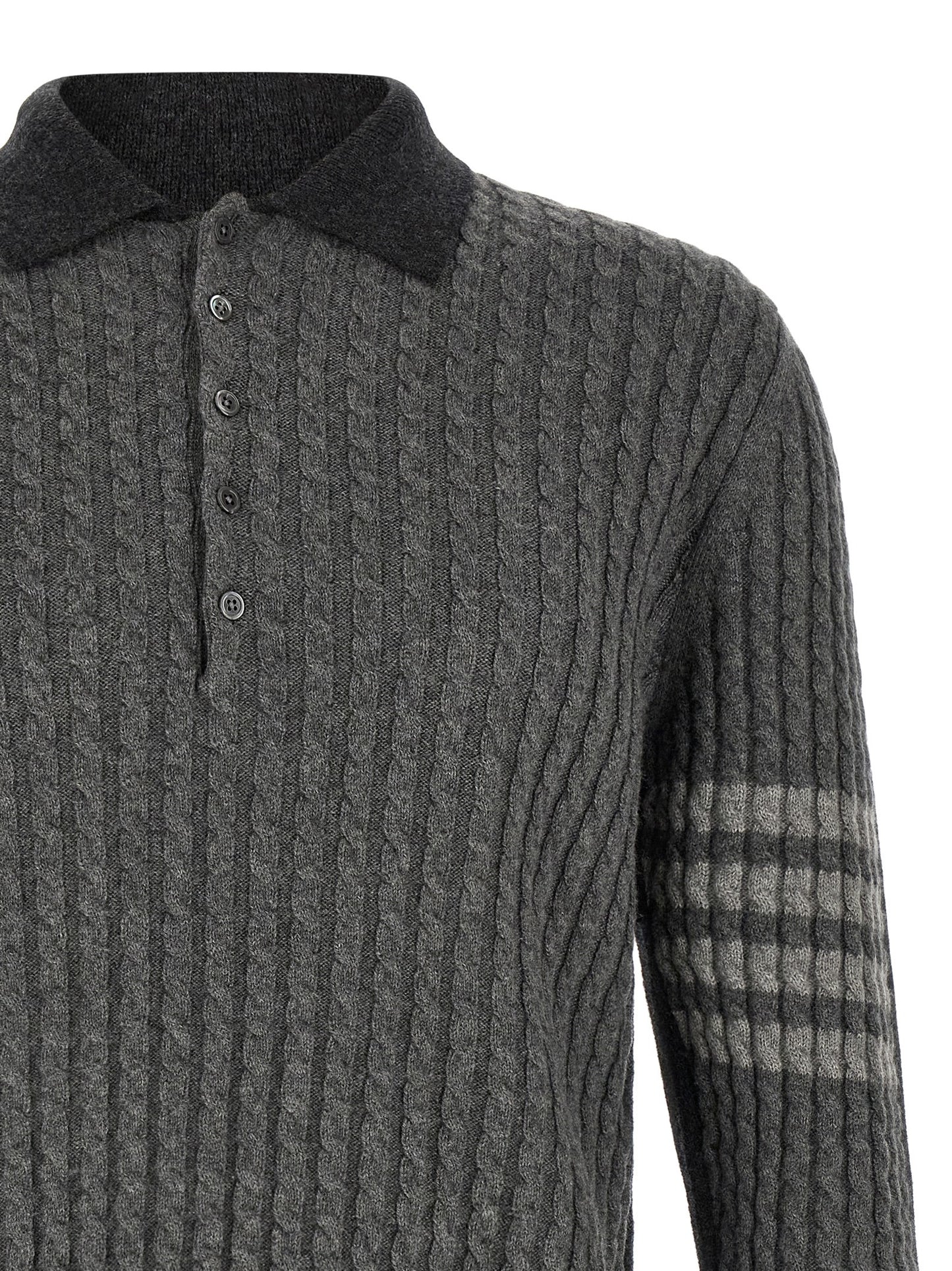 Gray Virgin Wool Polo Shirt