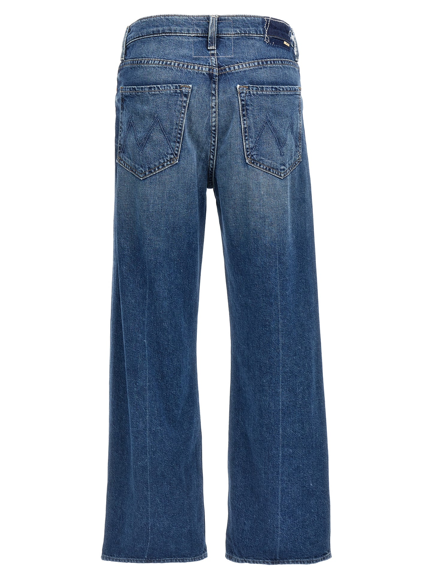 Blue Cotton Straight-Leg Jeans