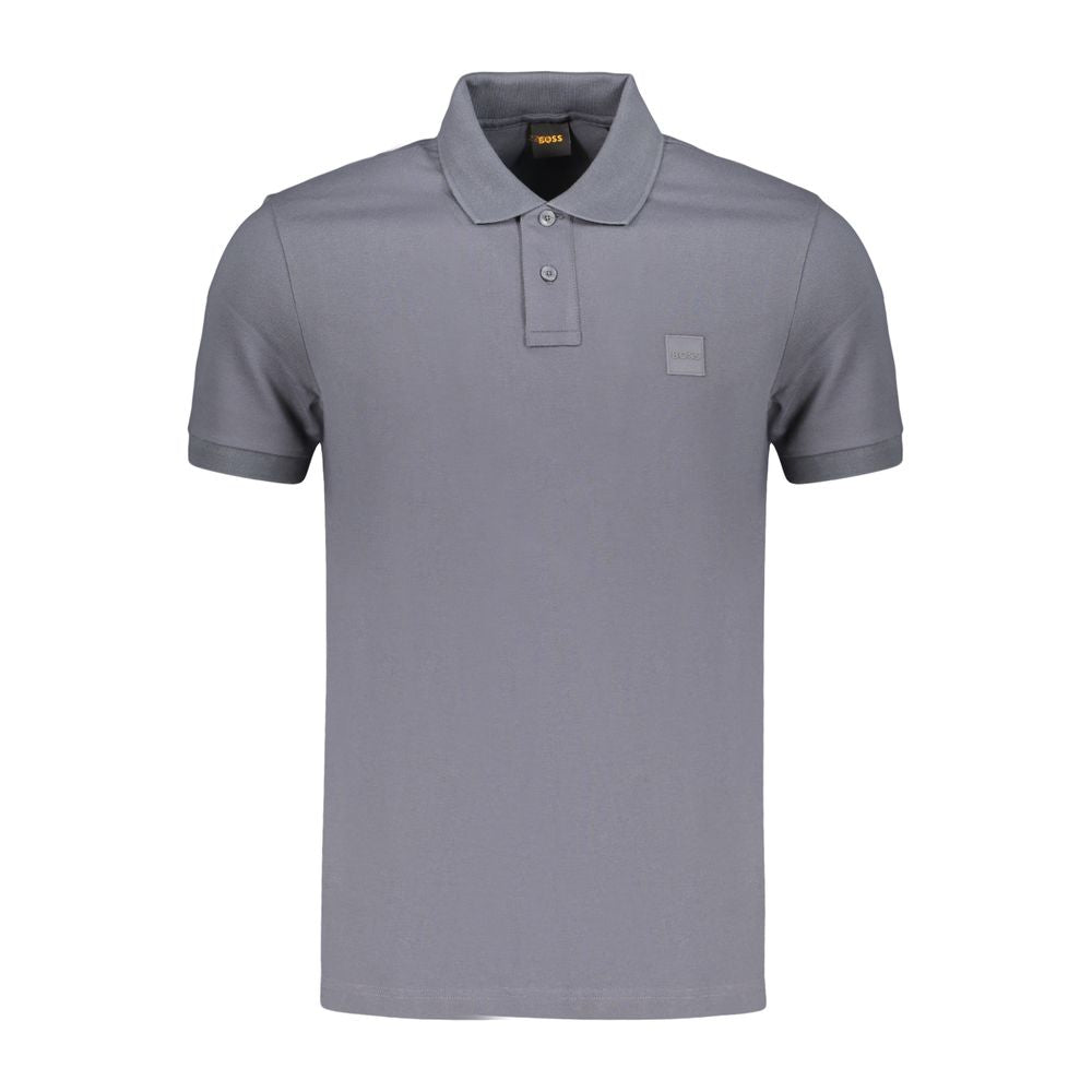 Blue Cotton Men's Polo Shirt