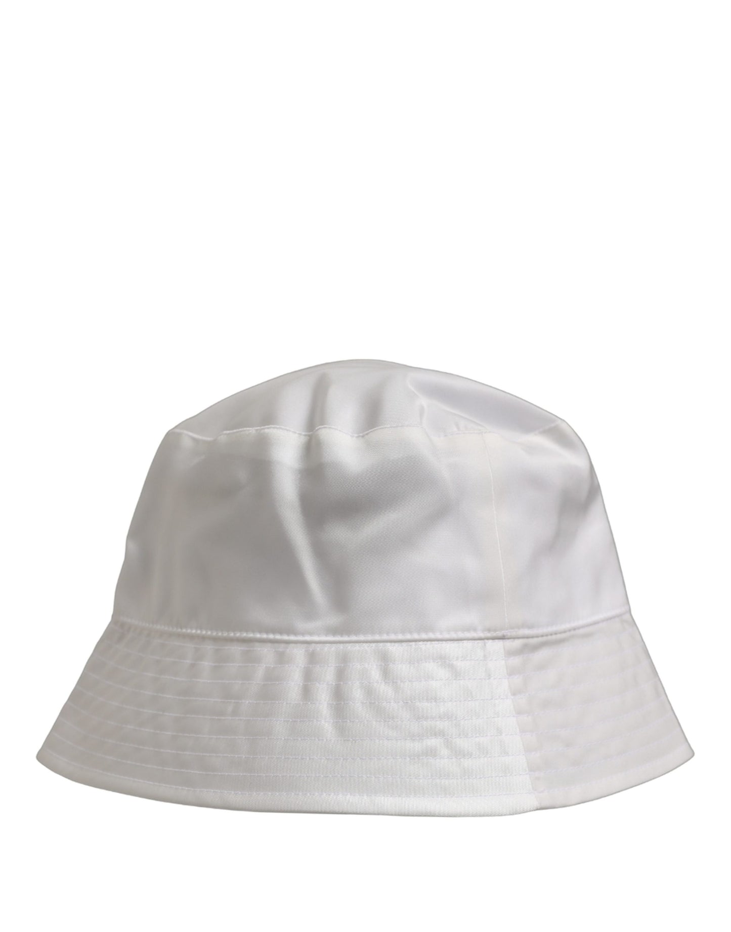 Men White Nylon Wide Brim Bucket Capello Hat
