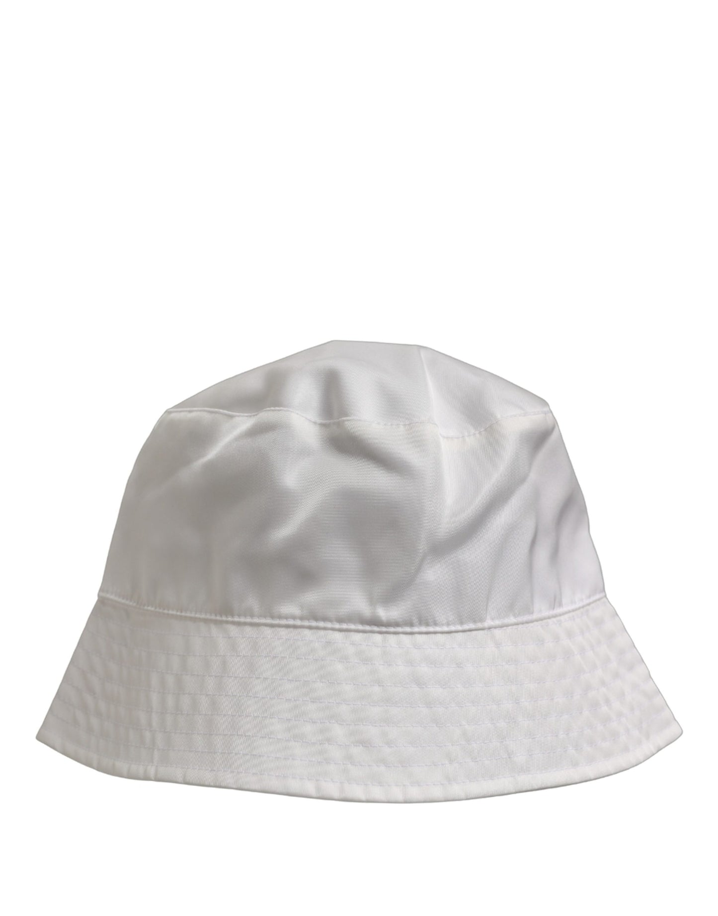 Men White Nylon Wide Brim Bucket Capello Hat