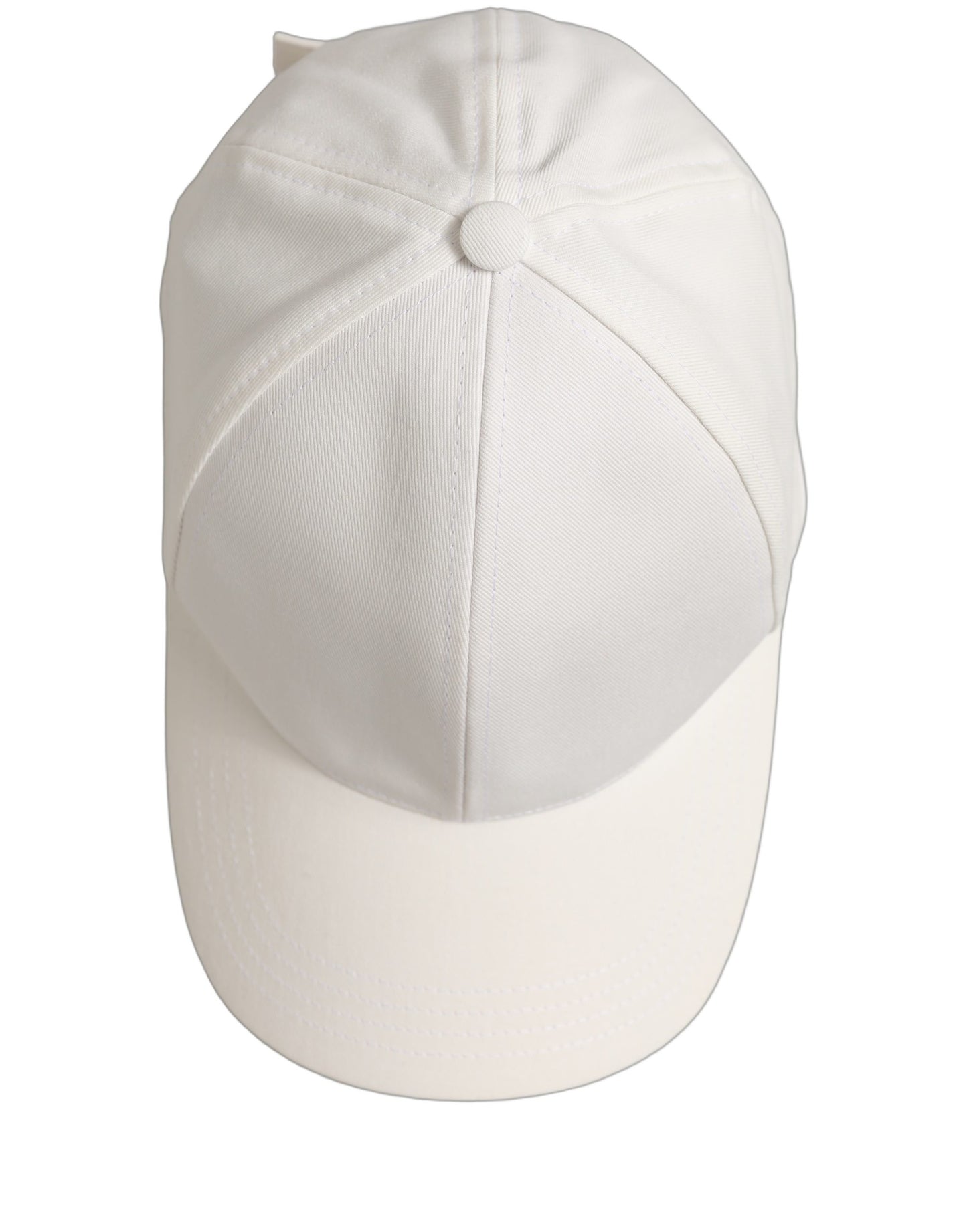 Men White Cotton Baseball Capello 6 Panels Hat
