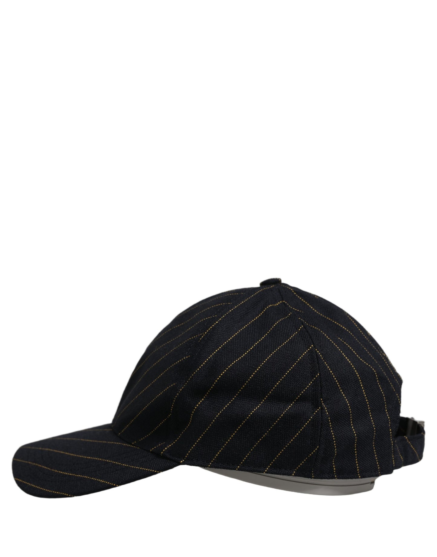 Black Gold Pinstriped Cotton Baseball Cap Hat