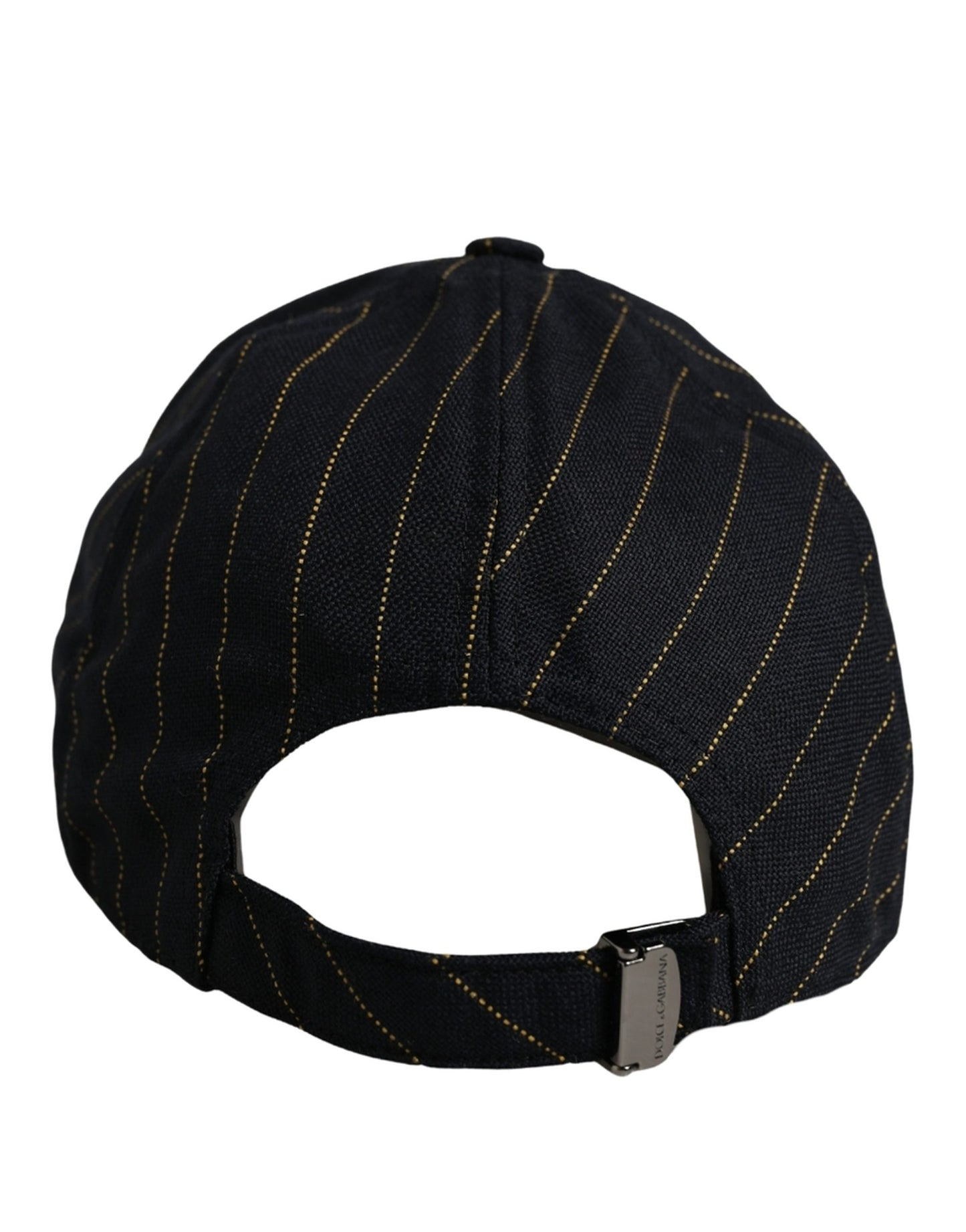 Black Gold Pinstriped Cotton Baseball Cap Hat